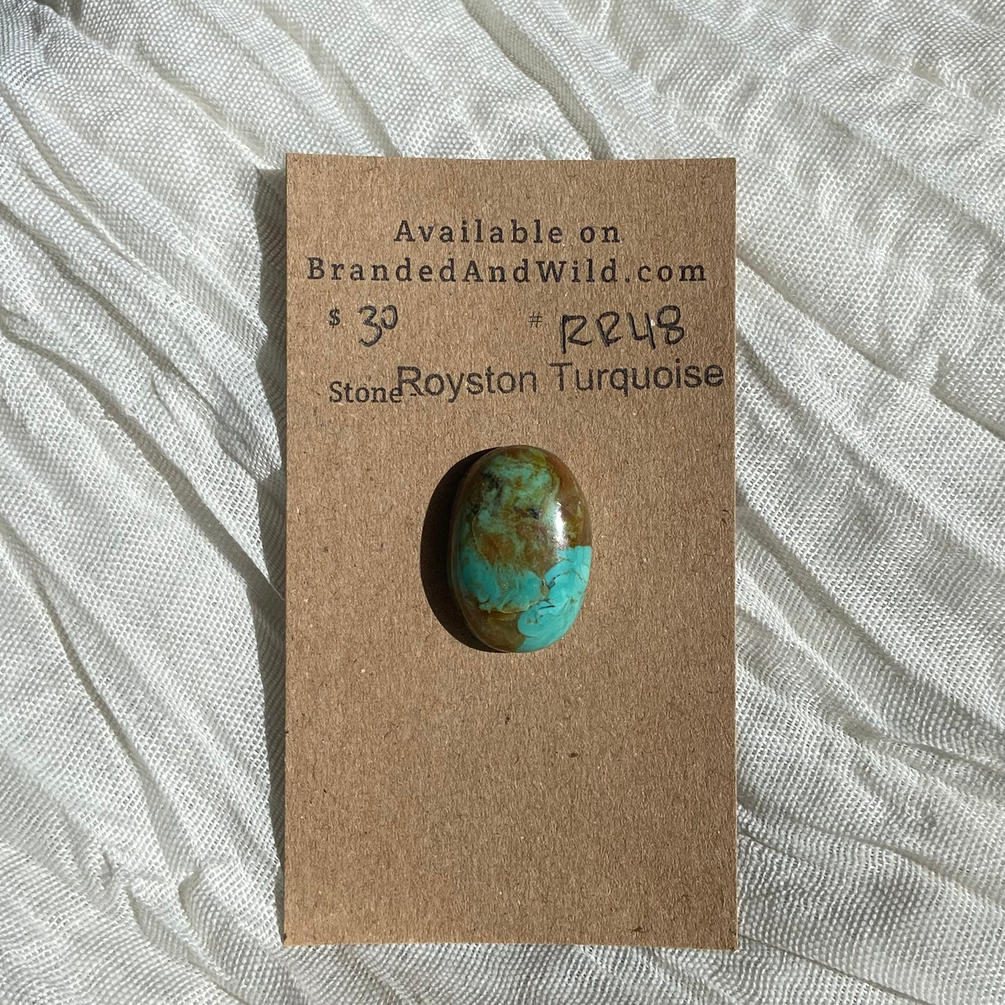 Royston Ribbon Turquoise Cabochon RR48 1AE89C8D-CE51-48E5-91E1-78E5212A9DA4 Brandedandwild.com