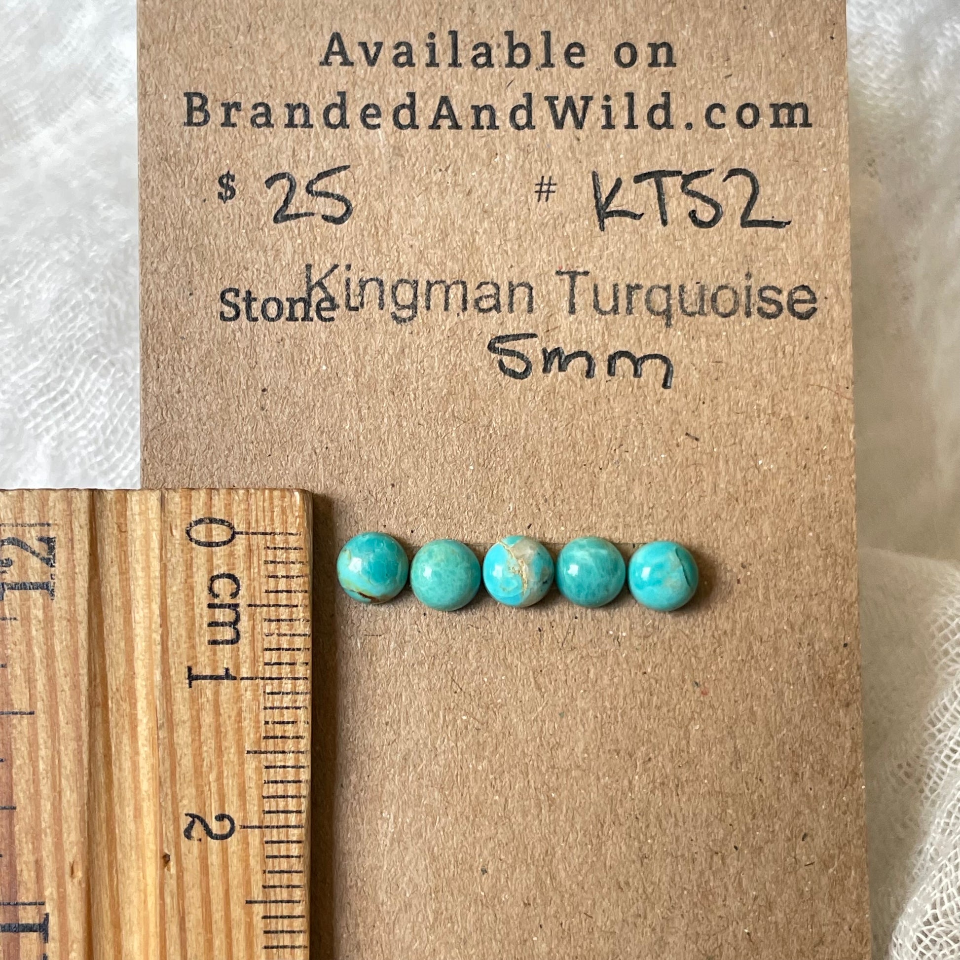 Kingman Turquoise Cabochon - KT52 1B01A12F-4B3C-48C1-89B3-6F55B23E5F9B Brandedandwild.com