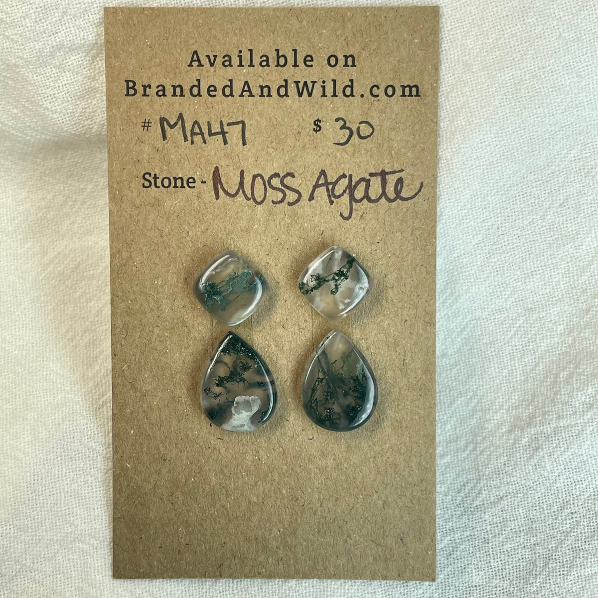 Moss Agate Cabochon - MA47 1B674EF3-B861-4F65-A74F-2161FC66DDCF Brandedandwild.com