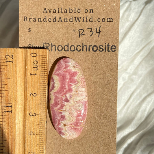 Rhodochrosite Cabochon - R34 1BAA2490-DC7E-473B-8592-56CC43F970B8 Brandedandwild.com
