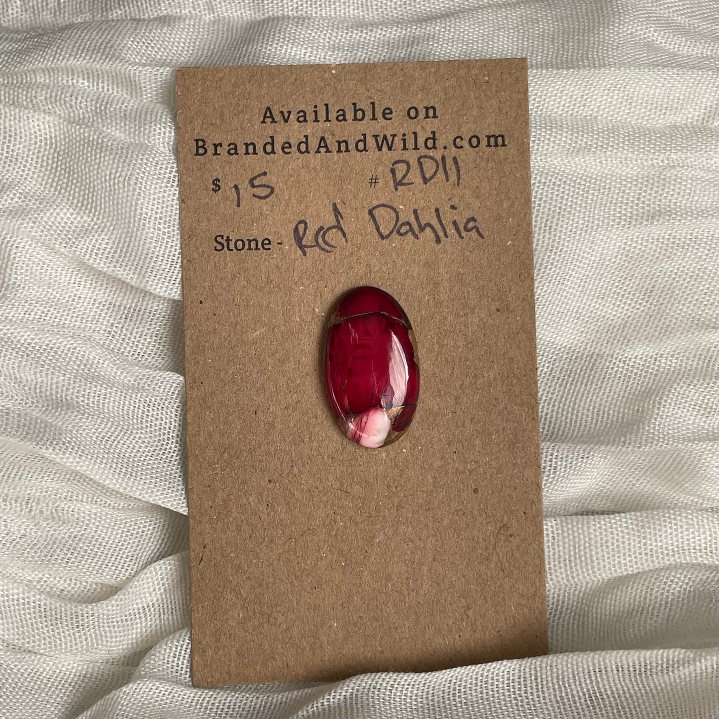 Red Dahlia Cabochon - RD11 1BAE1724-0ED0-4230-9A03-B896A75B4657 Brandedandwild.com