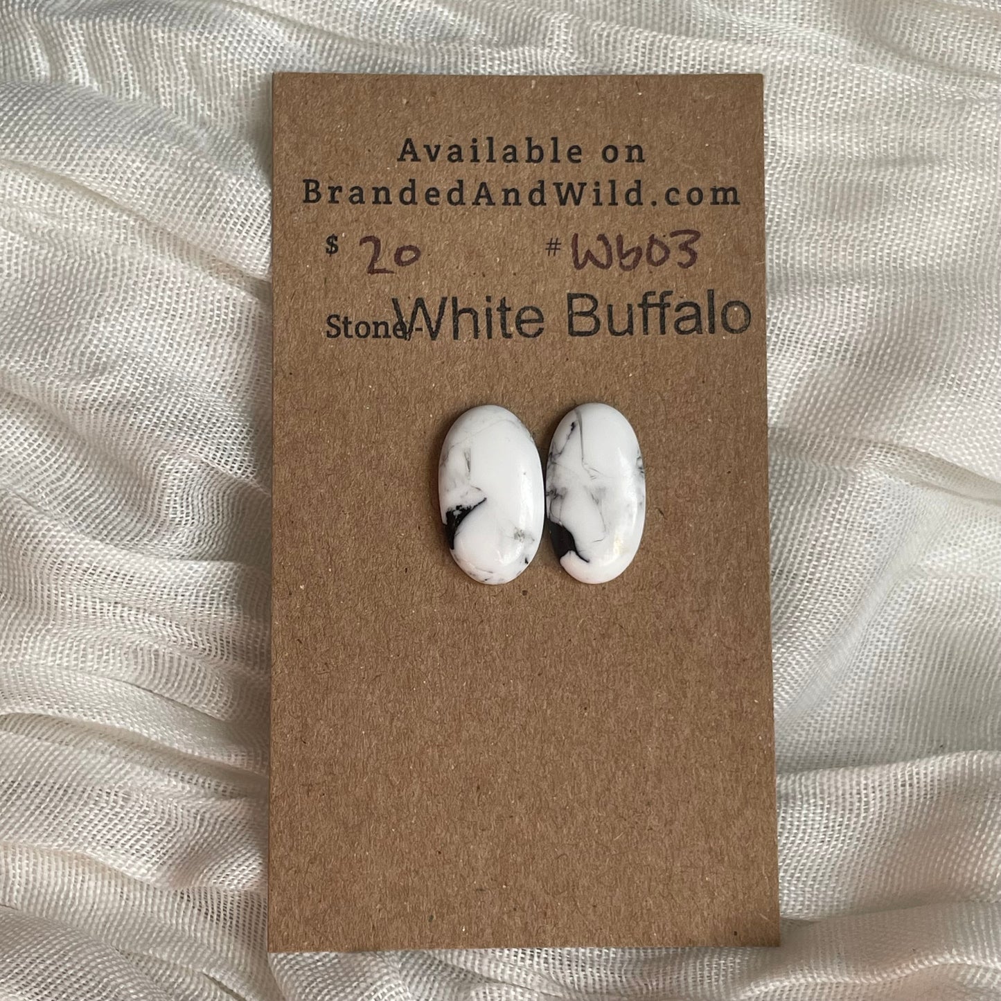 White Buffalo Cabochon - WB03 1BC62822-70E7-4735-A0F8-8077B737973B Brandedandwild.com