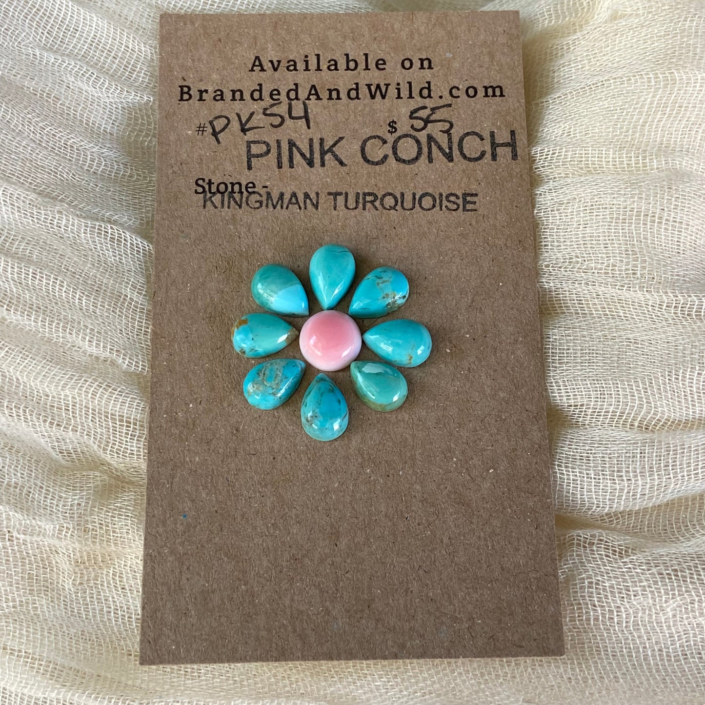 Pink Conch / Kingman Cabochon - PK54 1C3FC654-E2BA-4A44-837B-0E14A1A97628 Brandedandwild.com