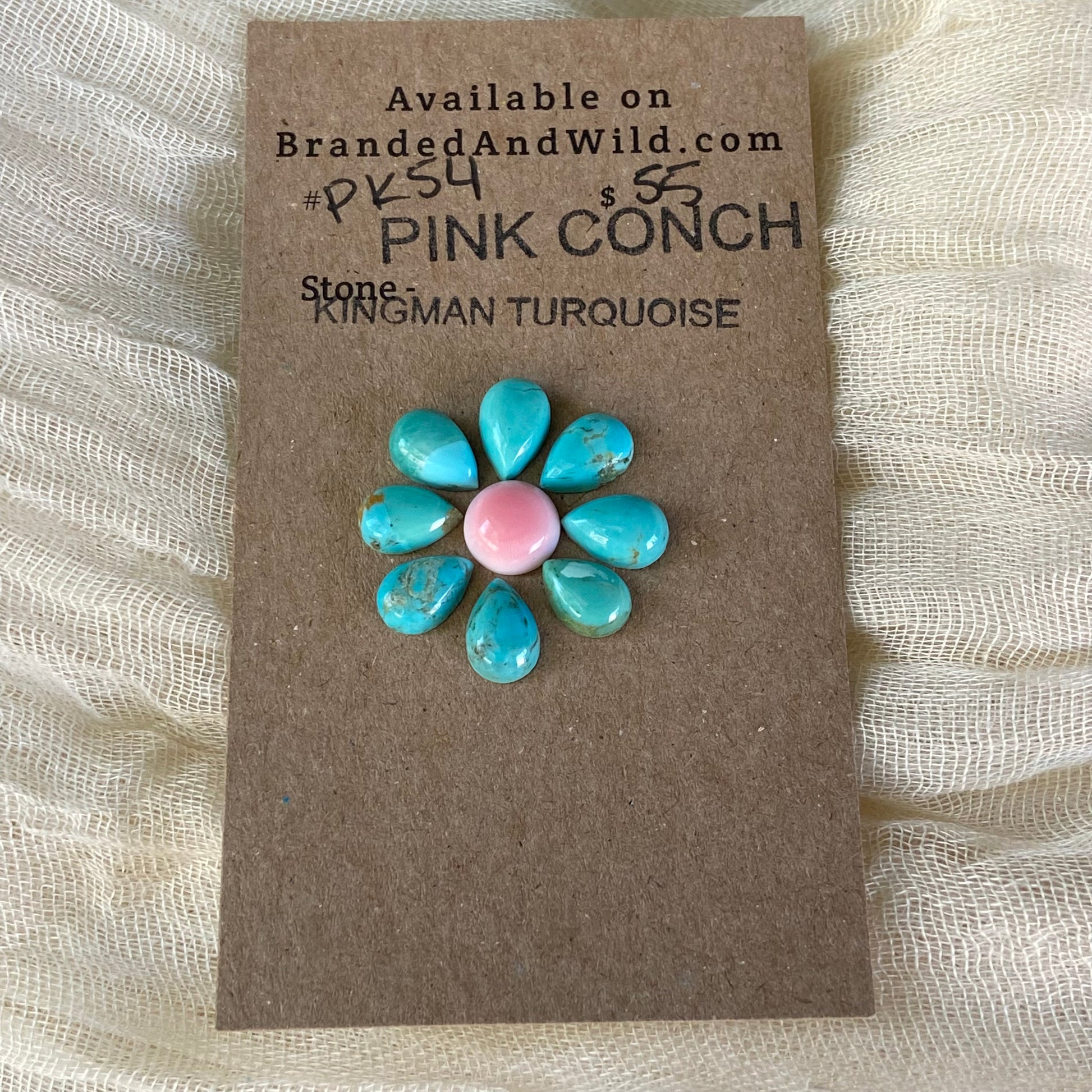 Pink Conch / Kingman Cabochon - PK54 1C3FC654-E2BA-4A44-837B-0E14A1A97628 Brandedandwild.com