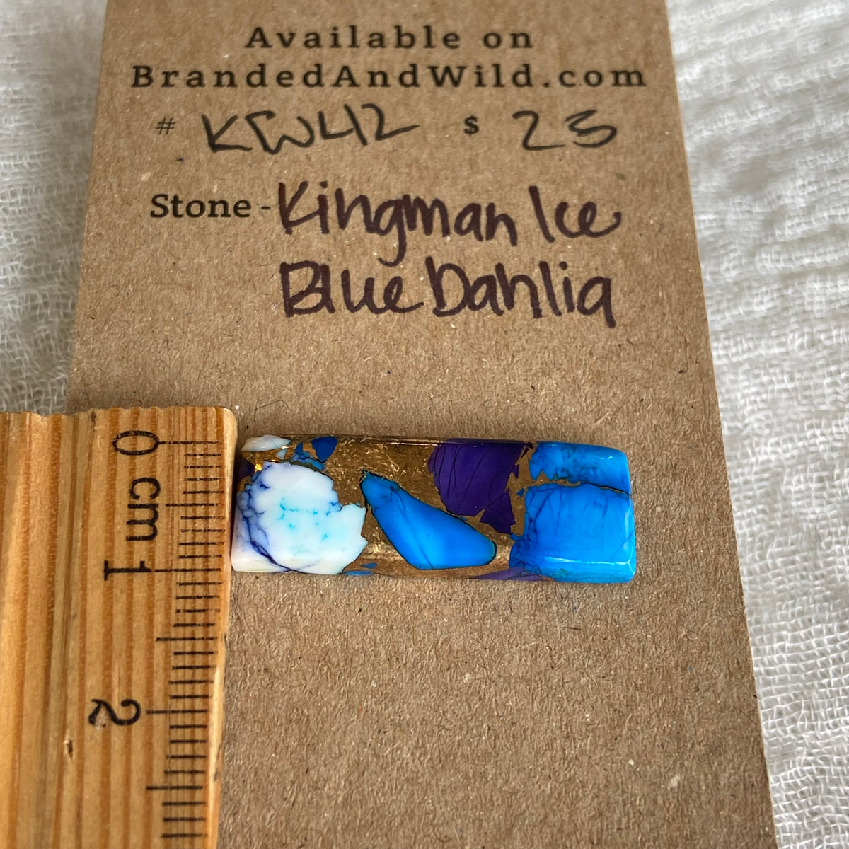 Kingman Ice Blue Dahlia Cabochon - KD42