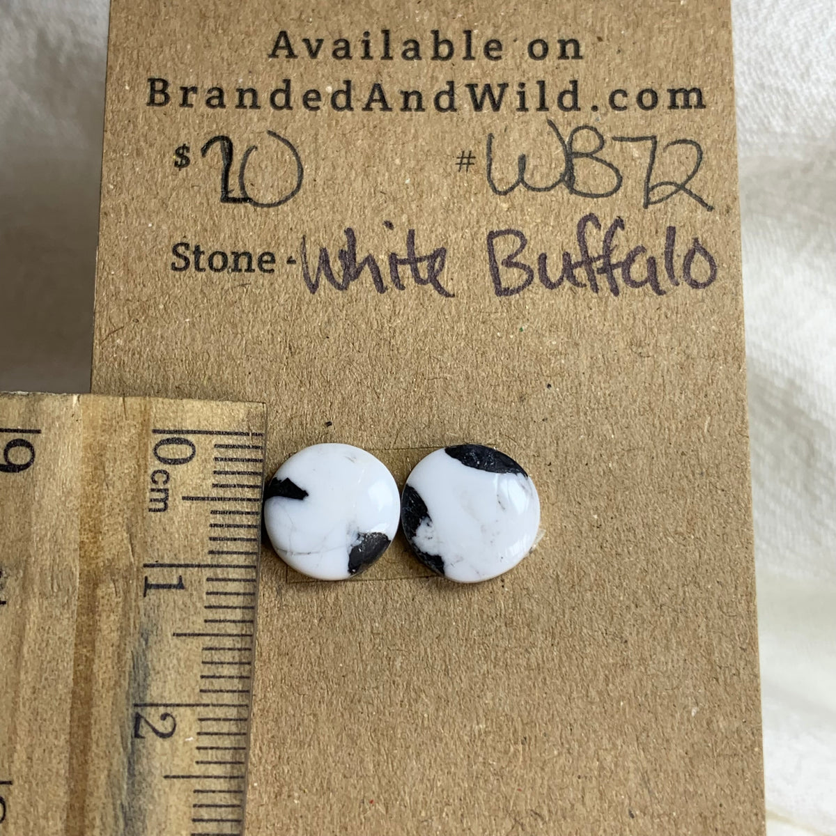 White Buffalo Cabochon - WB72 1CA98E0F-E108-4980-ADEF-6BD6E49B7C75 Brandedandwild.com