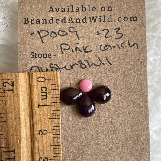 Pink Conch / Oyster Shell Cabochon - P009 1CDDB3E4-839C-4D44-BF85-4D520AA12D2A Brandedandwild.com