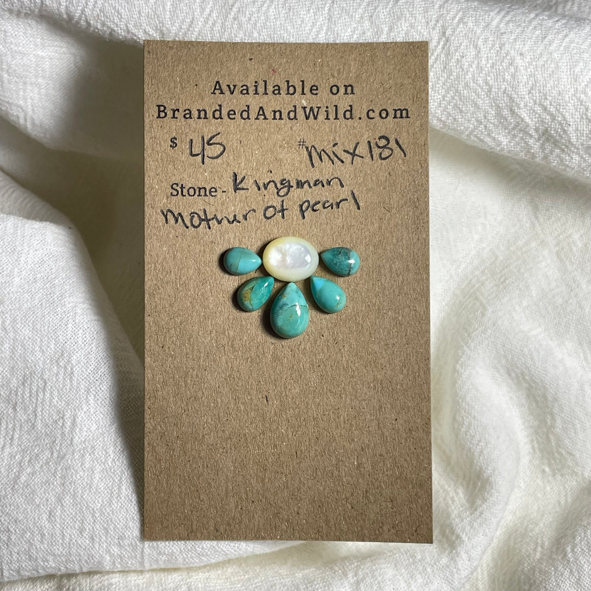 Kingman Turquoise / Mother of Pearl Cabochon - Mix181