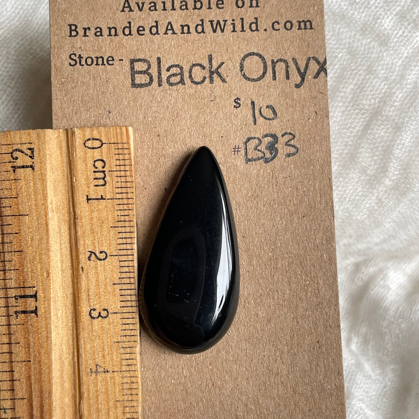 Black Onyx - Cabochon - B33 1D6665AD-9A60-4436-9426-FEC3DB067EA2 Brandedandwild.com