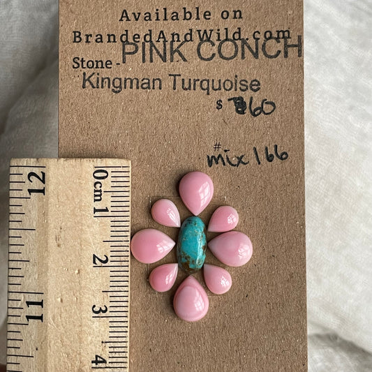 Kingman / Pink Conch Cabochon - Mix166 1DC3C0BB-C40C-4FFA-89AA-885BC65FF7A2 Brandedandwild.com