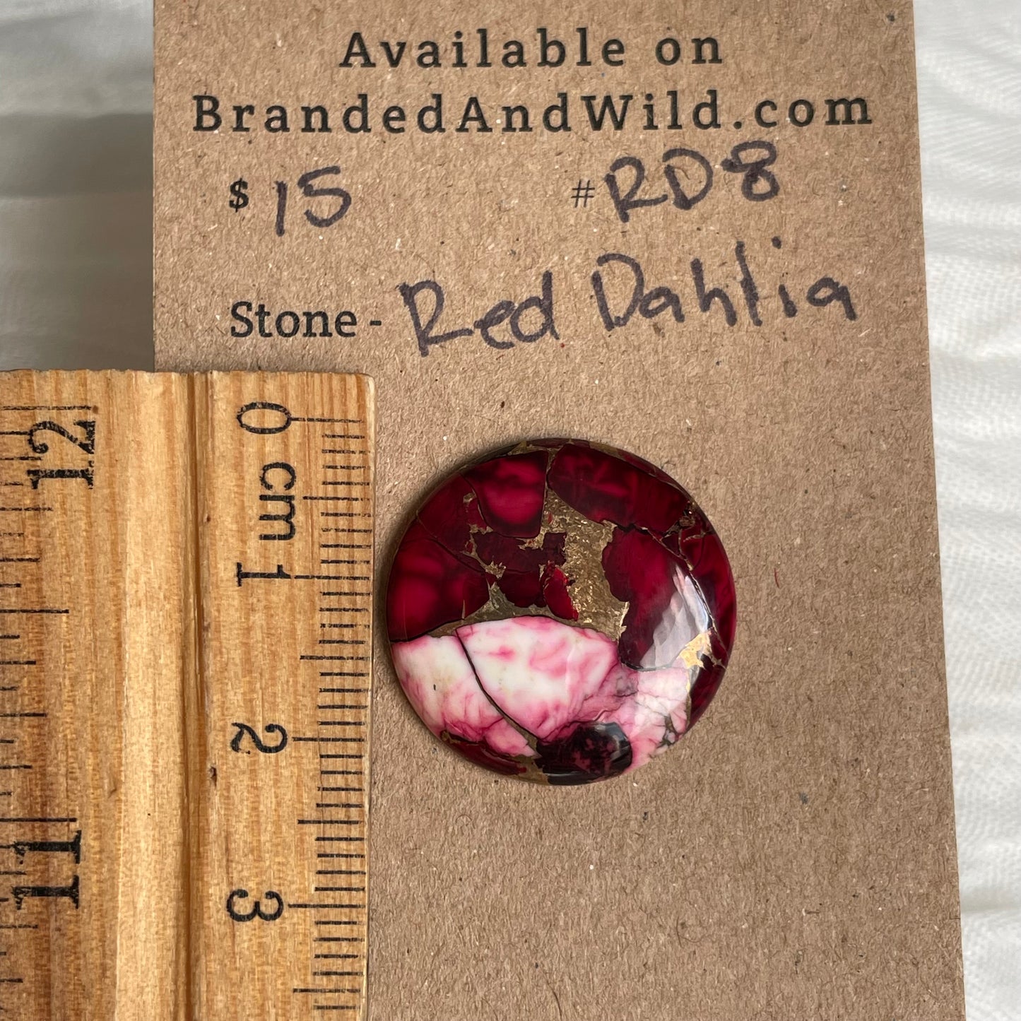 Red Dahlia Cabochon - RD8 1E6EB05B-DDA7-4FDE-B606-6E4F5C03C08D Brandedandwild.com