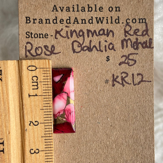 Kingman Red Dahlia Rose Mohave Cabochon - KR12