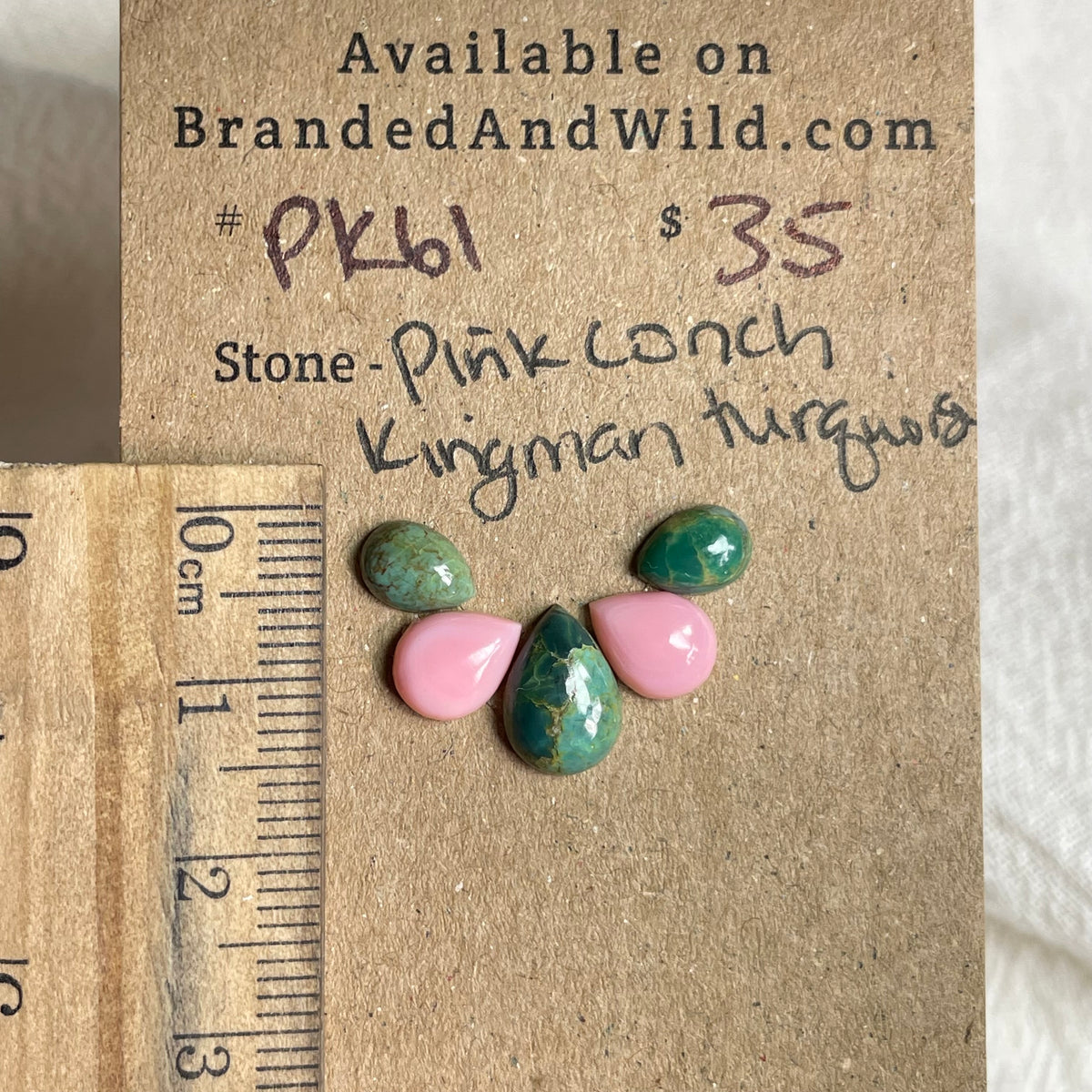 Pink Conch / Kingman Turquoise Cabochon - PK61