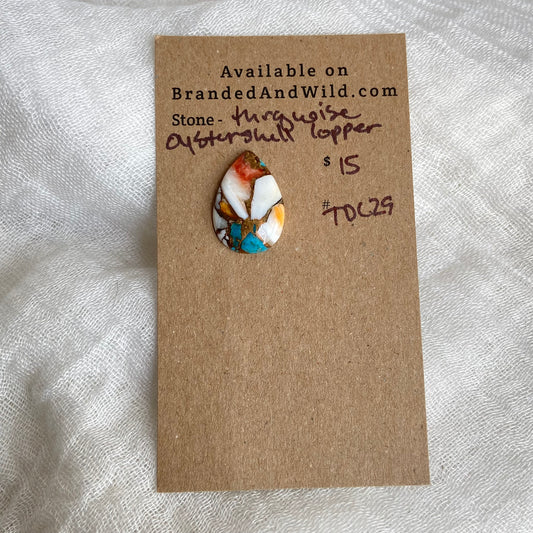 Turquoise, Oystershell, Copper Cabochon - TOC29