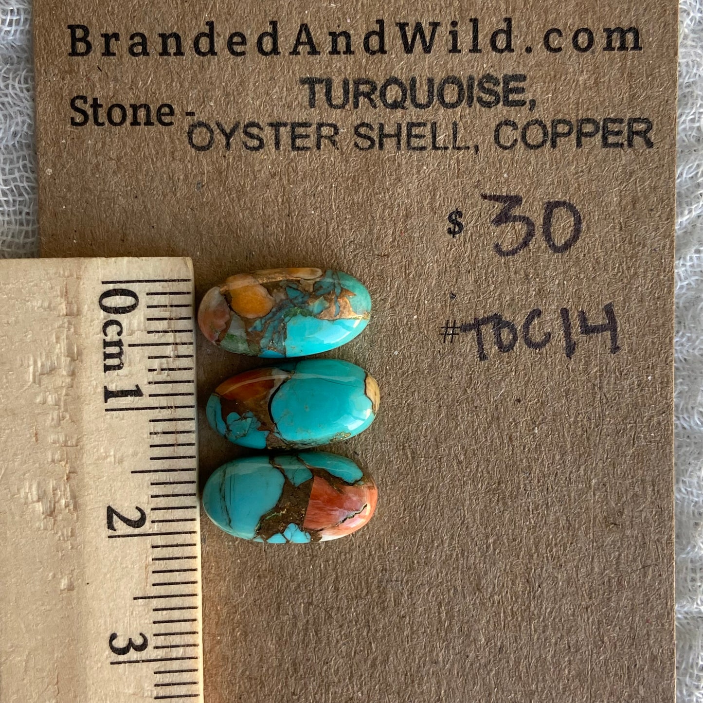 Turquoise, Oystershell, Copper Cabochon - TOC14