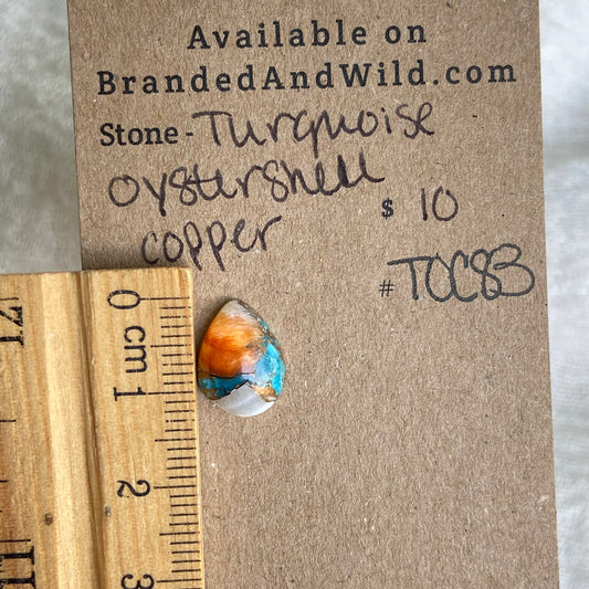 Turquoise, Oystershell, Copper Cabochon - TOC83