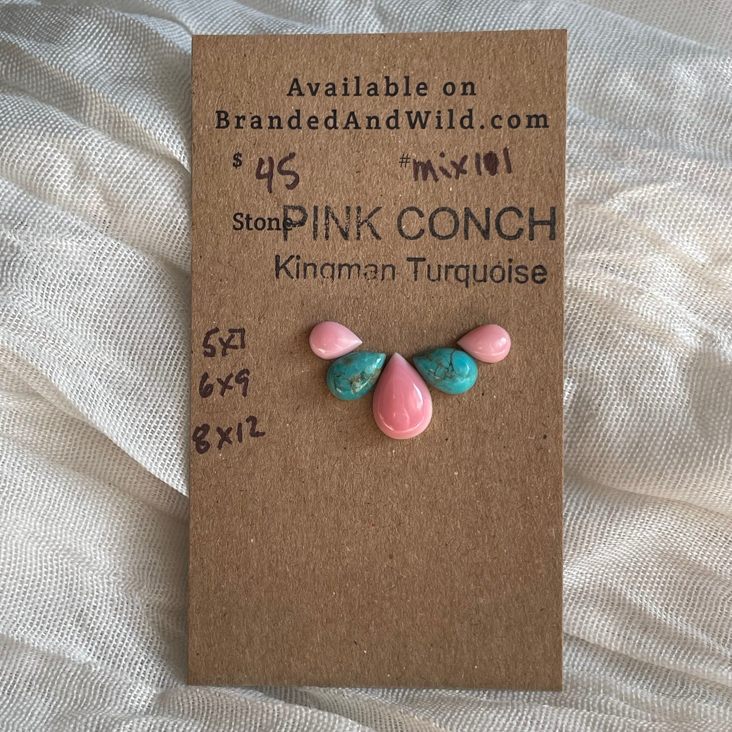 Kingman / Pink Conch Cabochon - MIX111 2004B580-F4CF-4657-B3FC-98CE94E1722A Brandedandwild.com