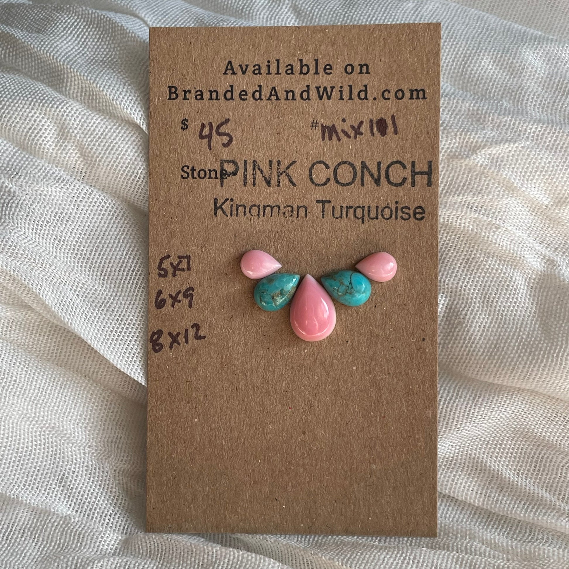 Kingman / Pink Conch Cabochon - MIX111 2004B580-F4CF-4657-B3FC-98CE94E1722A Brandedandwild.com