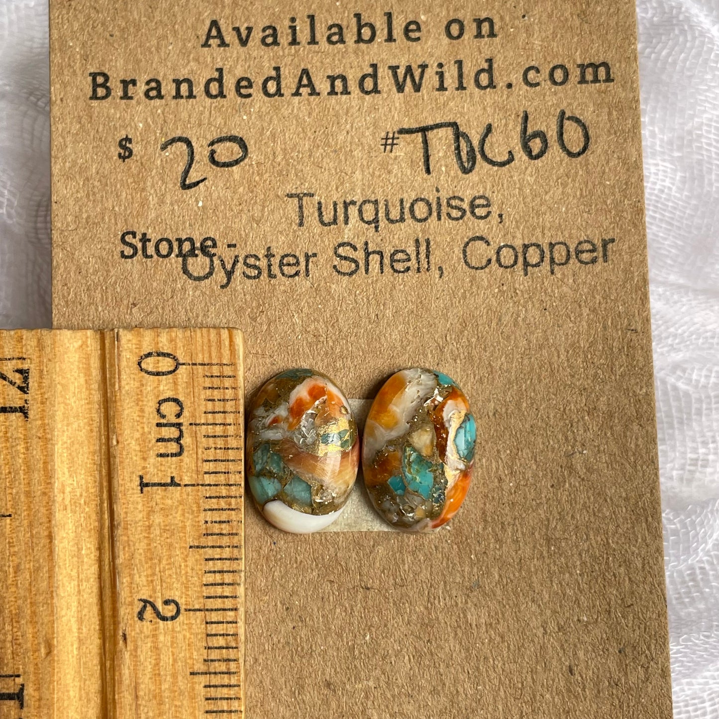 Turquoise, Oyster Shell, Copper Cabochon - TOC60 200549F3-874F-4C12-AAC6-B4F80F9B85F9 Brandedandwild.com