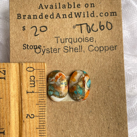 Turquoise, Oyster Shell, Copper Cabochon - TOC60 200549F3-874F-4C12-AAC6-B4F80F9B85F9 Brandedandwild.com