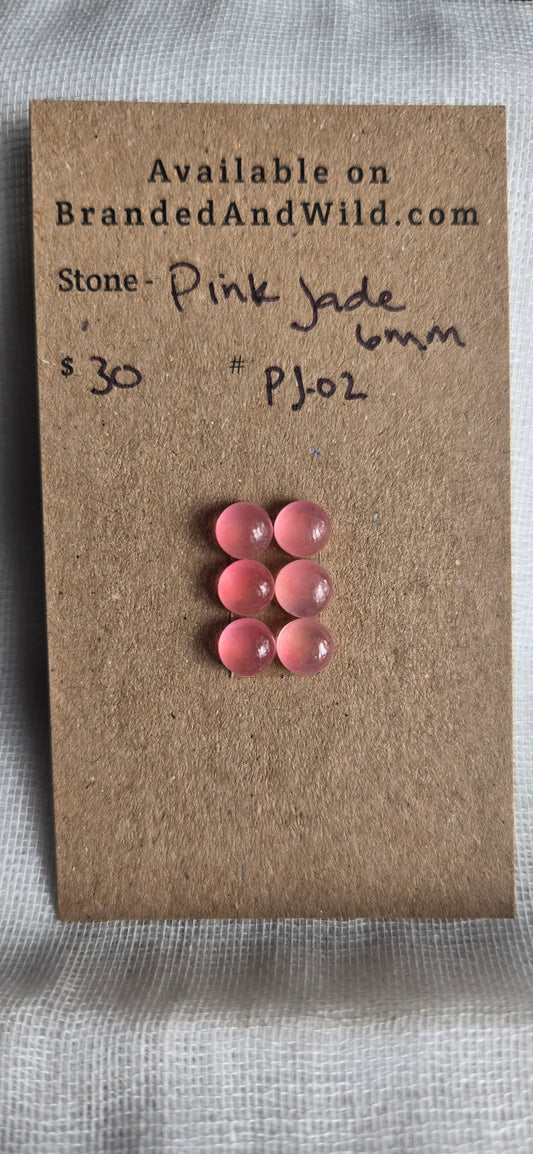 Pink Jade Cabochon 6mm PJ-02