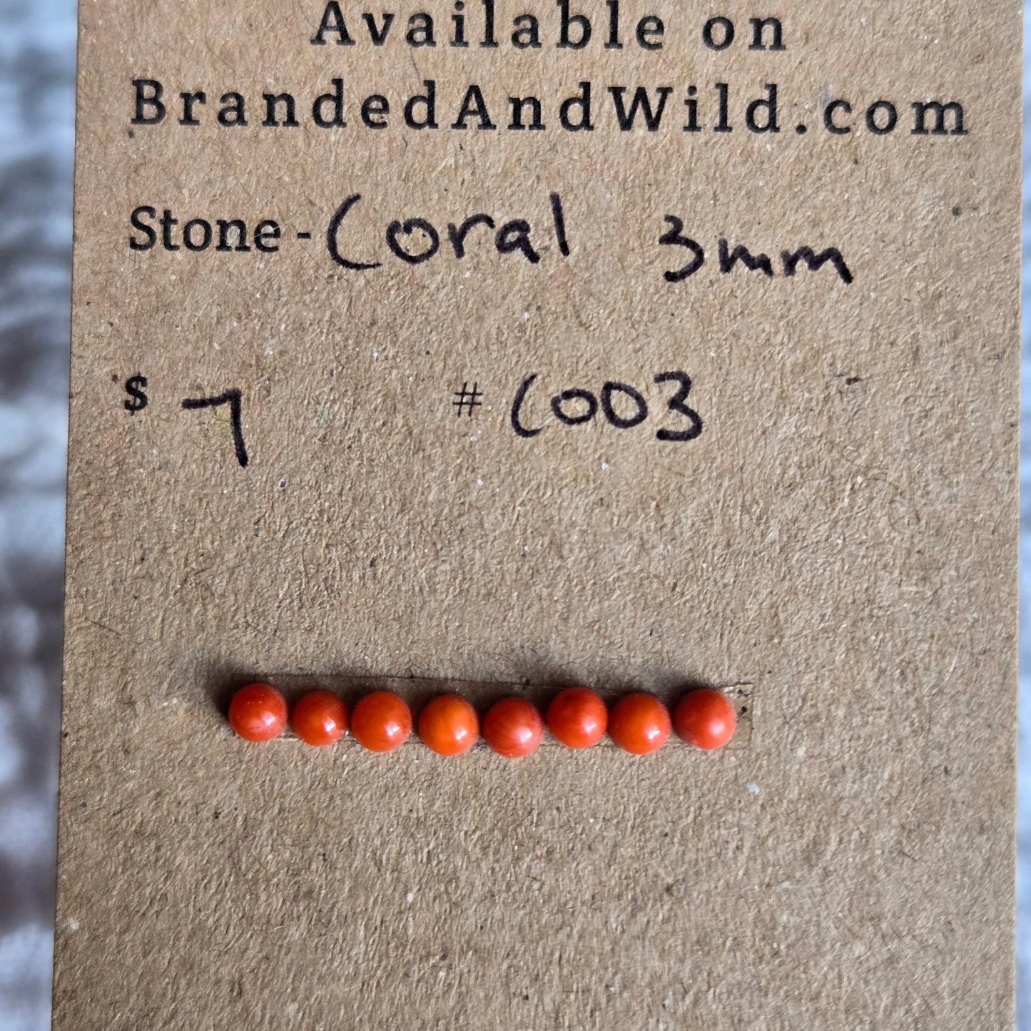 Coral Cabochon 3mm - C003