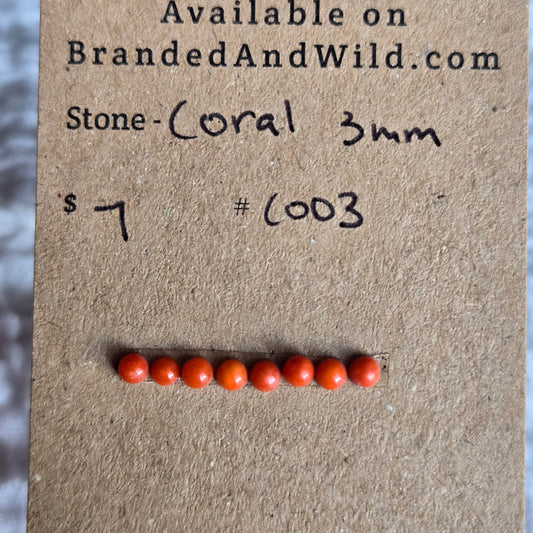 Coral Cabochon 3mm - C003