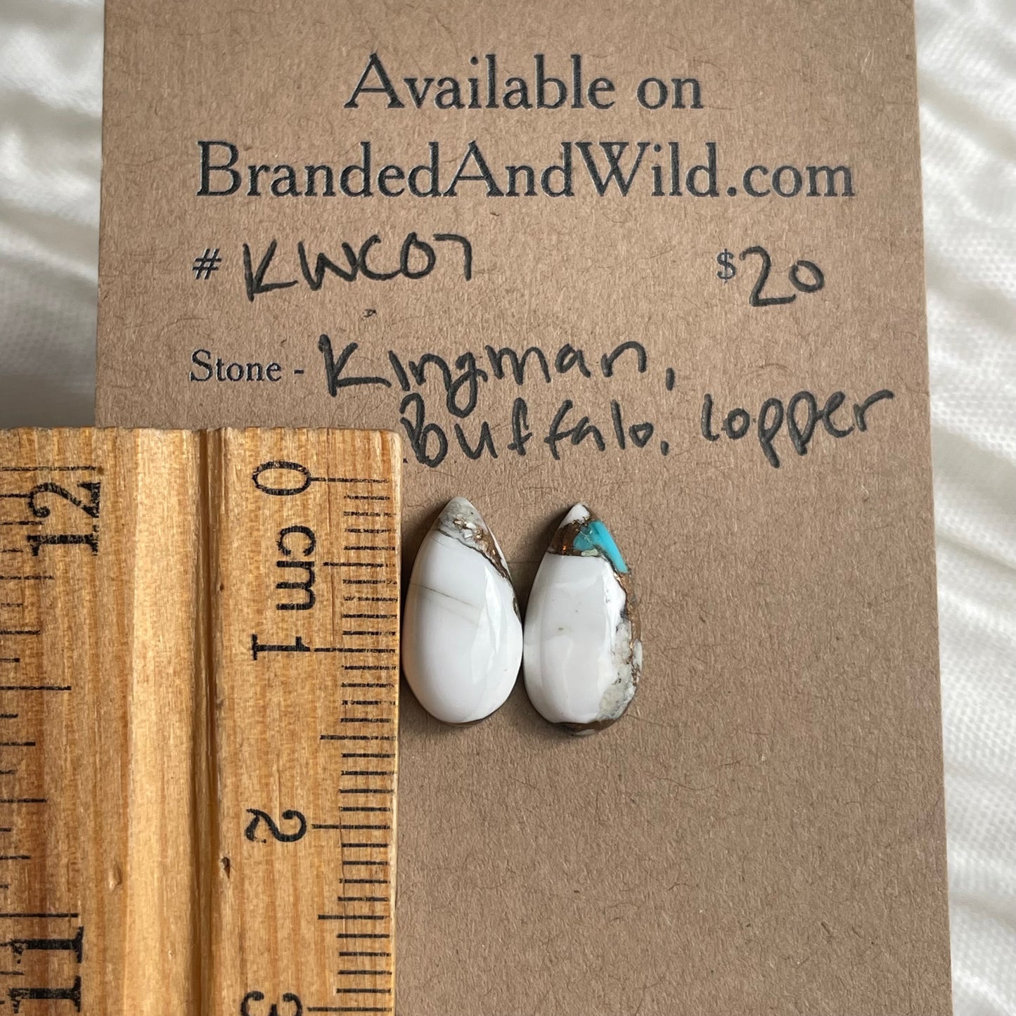 Kingman Turquoise, White Buffalo, Copper Cabochon - KWC07 202C4BEA-C309-4D57-96AC-62E92D52ADB3 Brandedandwild.com