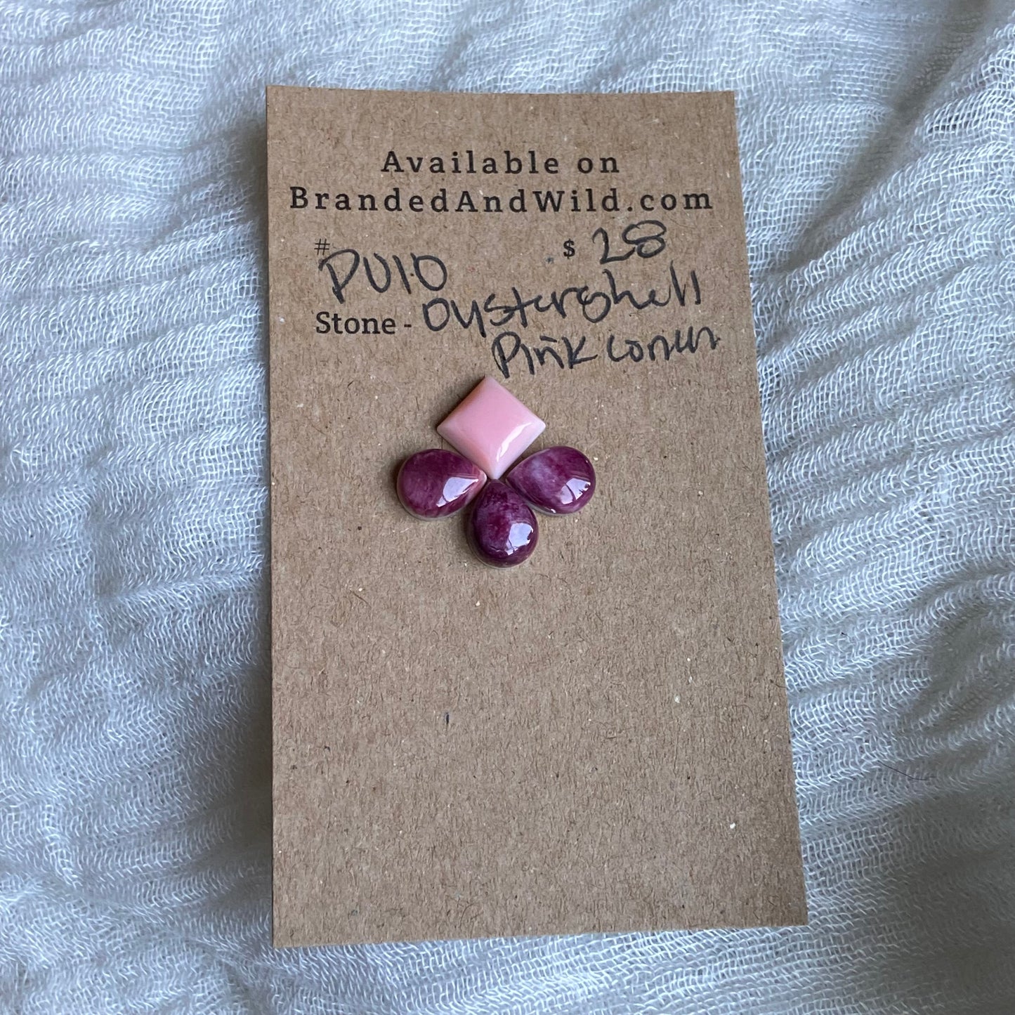 Pink Conch / Oyster Shell Cabochon - P010