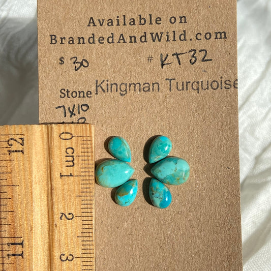 Kingman Turquoise Cabochon - KT32 20C3E85B-1D39-4A0C-ABAC-7DB627450F7D Brandedandwild.com