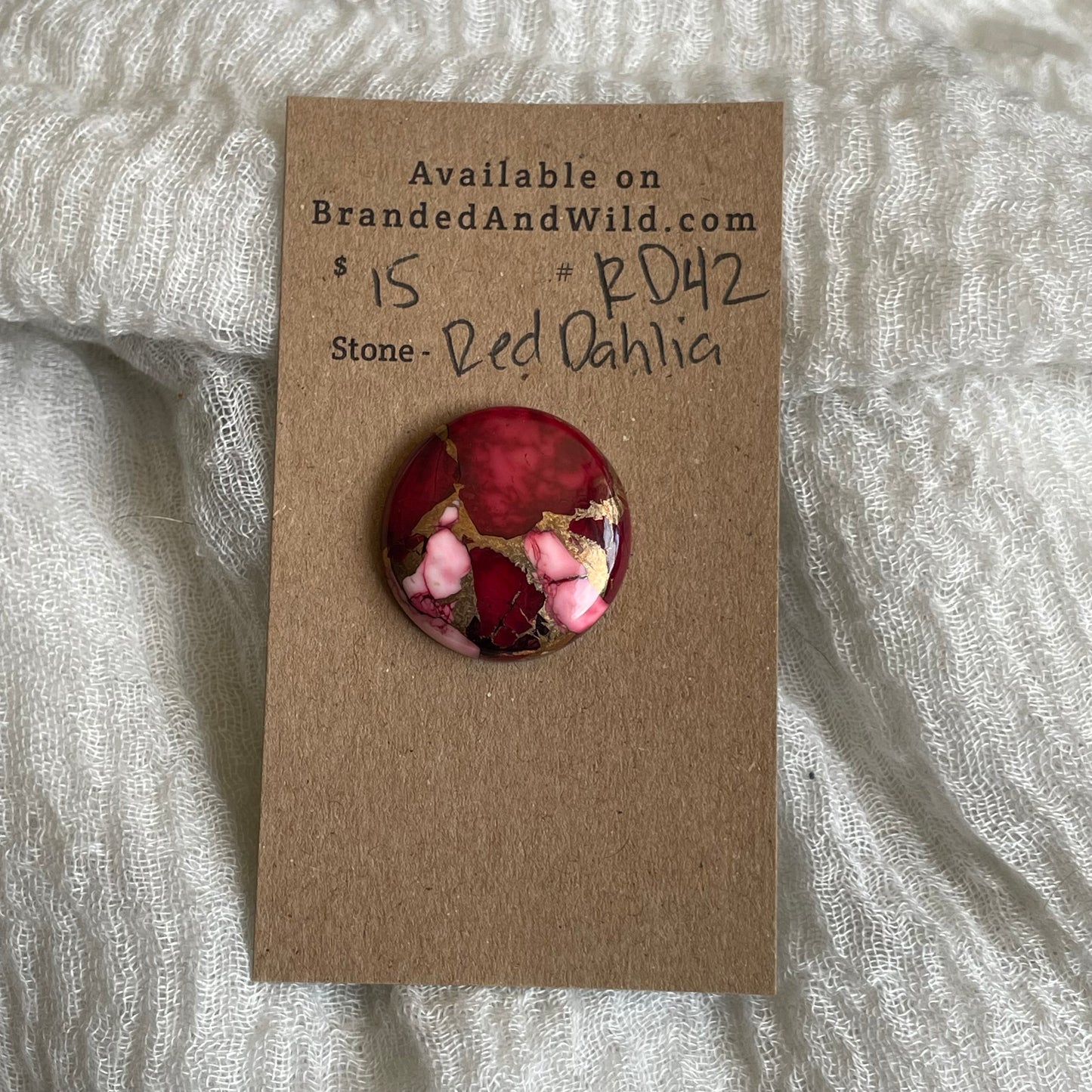 Red Dahlia Cabochon - RD42