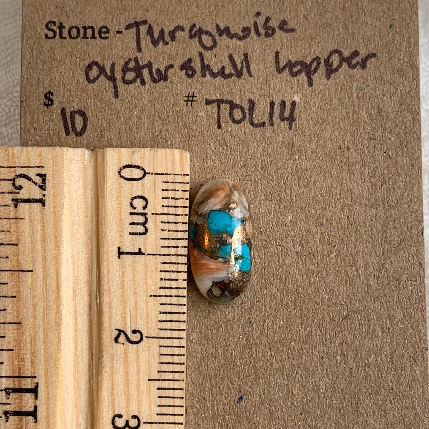 Turquoise, Oystershell, Copper Cabochon - TOC14