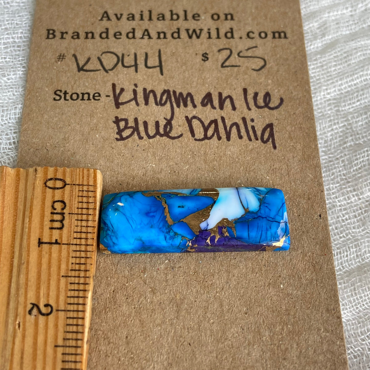 Kingman Ice Blue Dahlia Cabochon - KD44