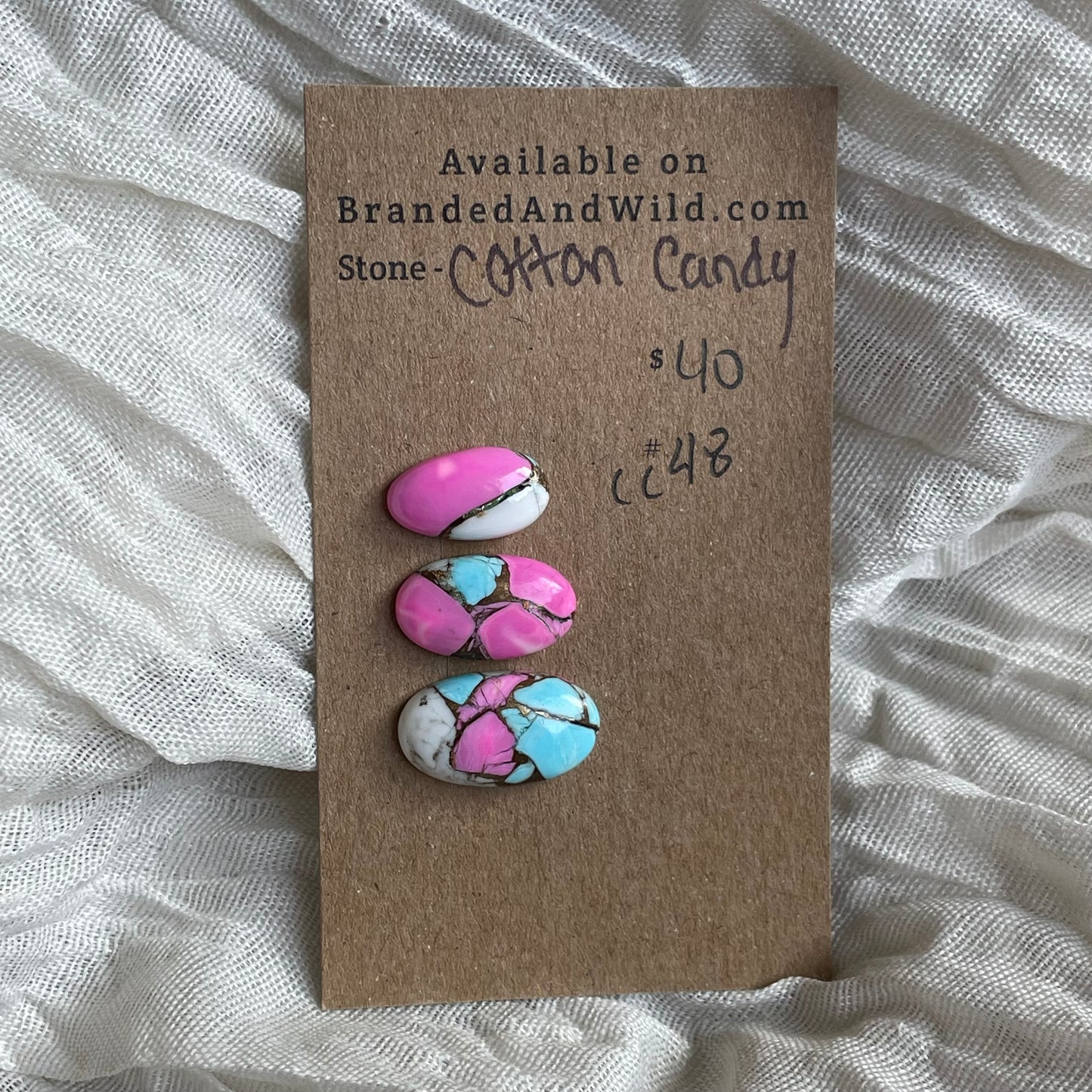 Cotton Candy Cabochon - CC48 211877B1-9FF1-461F-A0CB-8C54B7BA0623 Brandedandwild.com