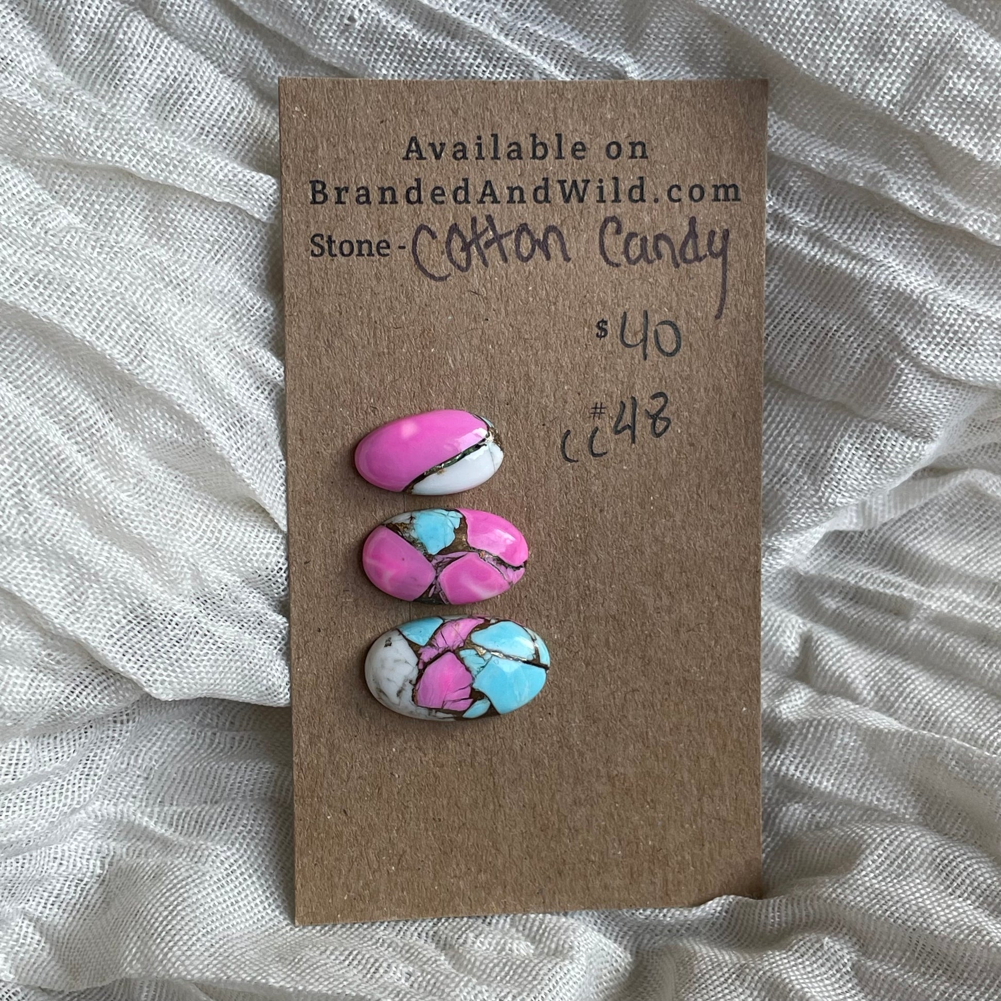 Cotton Candy Cabochon - CC48 211877B1-9FF1-461F-A0CB-8C54B7BA0623 Brandedandwild.com