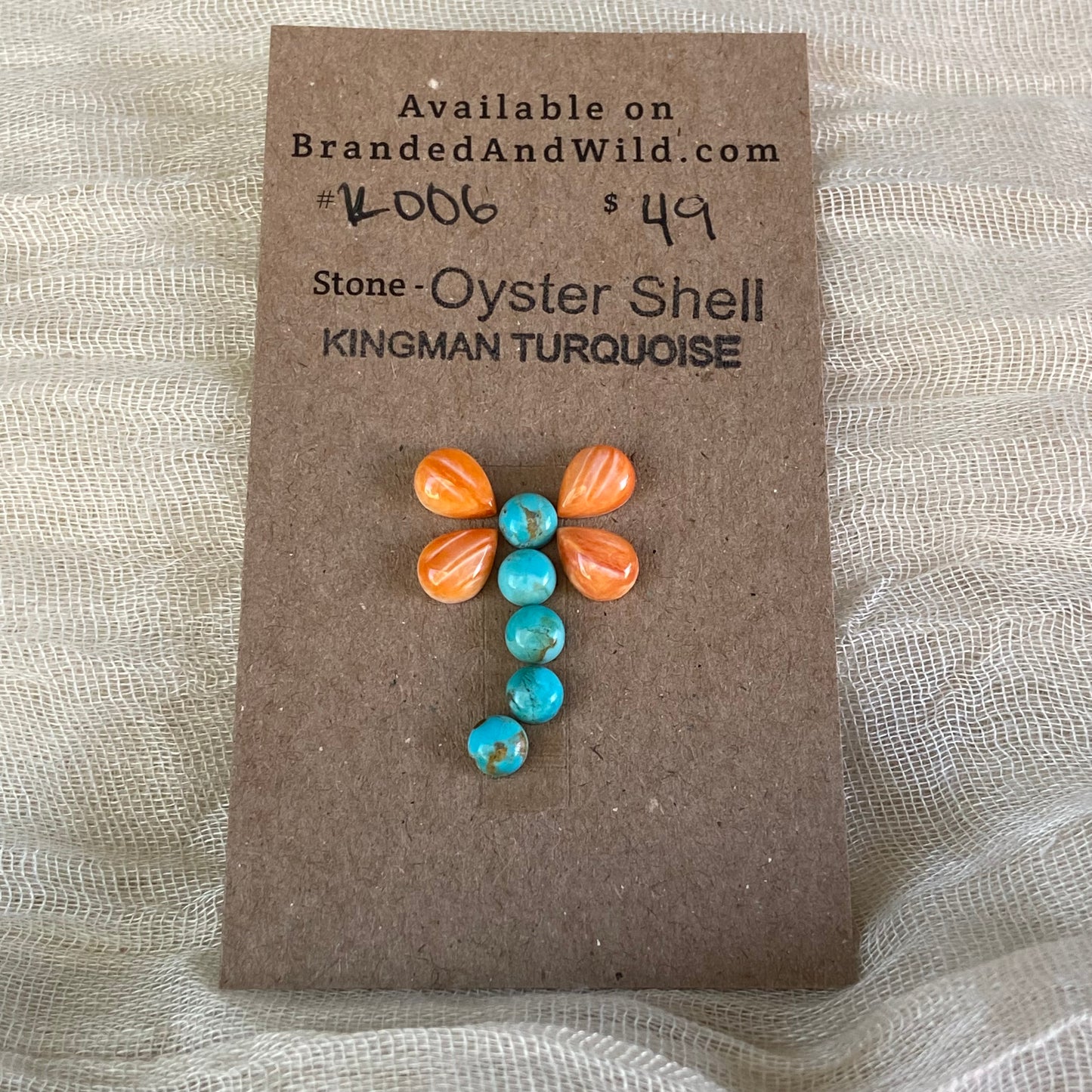 Oystershell / Kingman Turquoise Cabochon - K006 21199BA5-EC91-43B9-B3FA-14934A869000 Brandedandwild.com