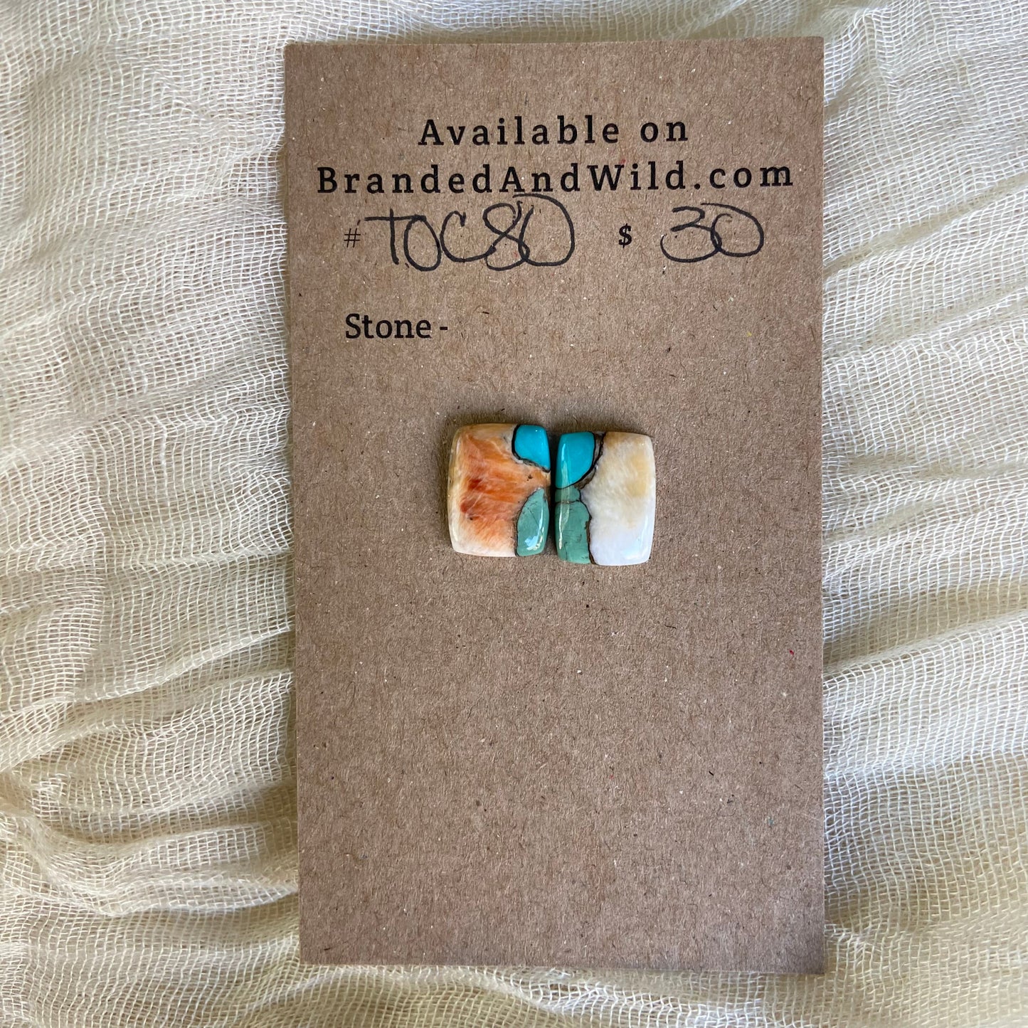 Turquoise, Oyster Shell, Copper Cabochon - TOC80 211B0E03-AA38-4D00-8C26-D6D9DB779BE5 Brandedandwild.com