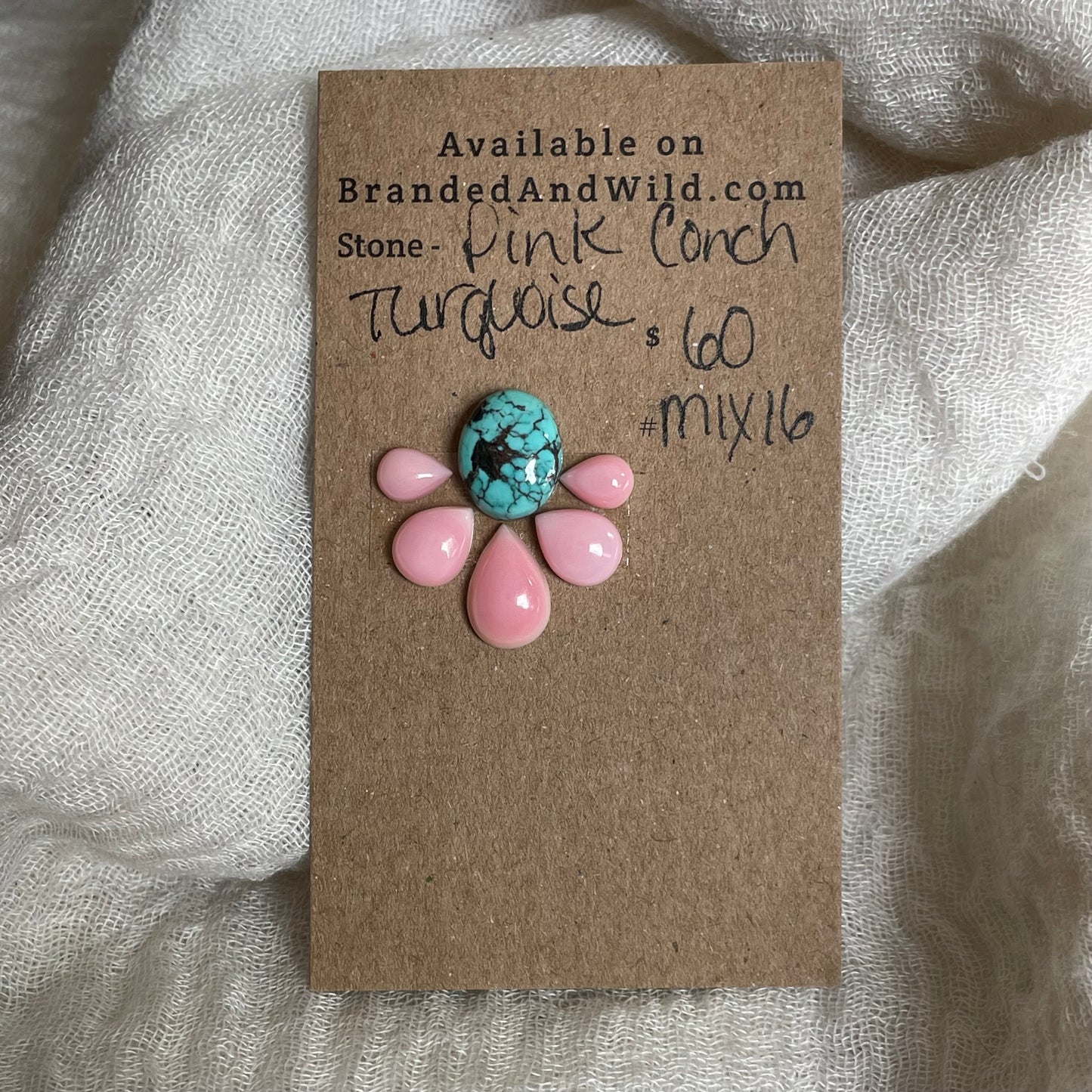 Turquoise / Pink Conch - Cabochon - Mix16 21453B1E-67FC-4EAF-AE14-7F6AB7C3865F Brandedandwild.com