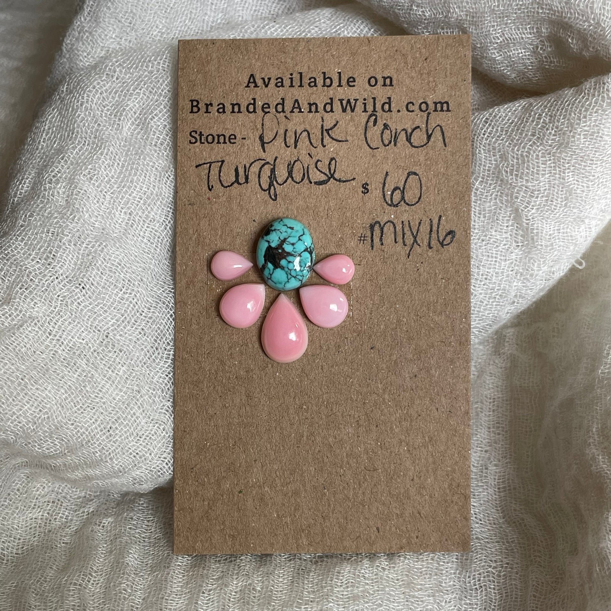 Turquoise / Pink Conch - Cabochon - Mix16 21453B1E-67FC-4EAF-AE14-7F6AB7C3865F Brandedandwild.com