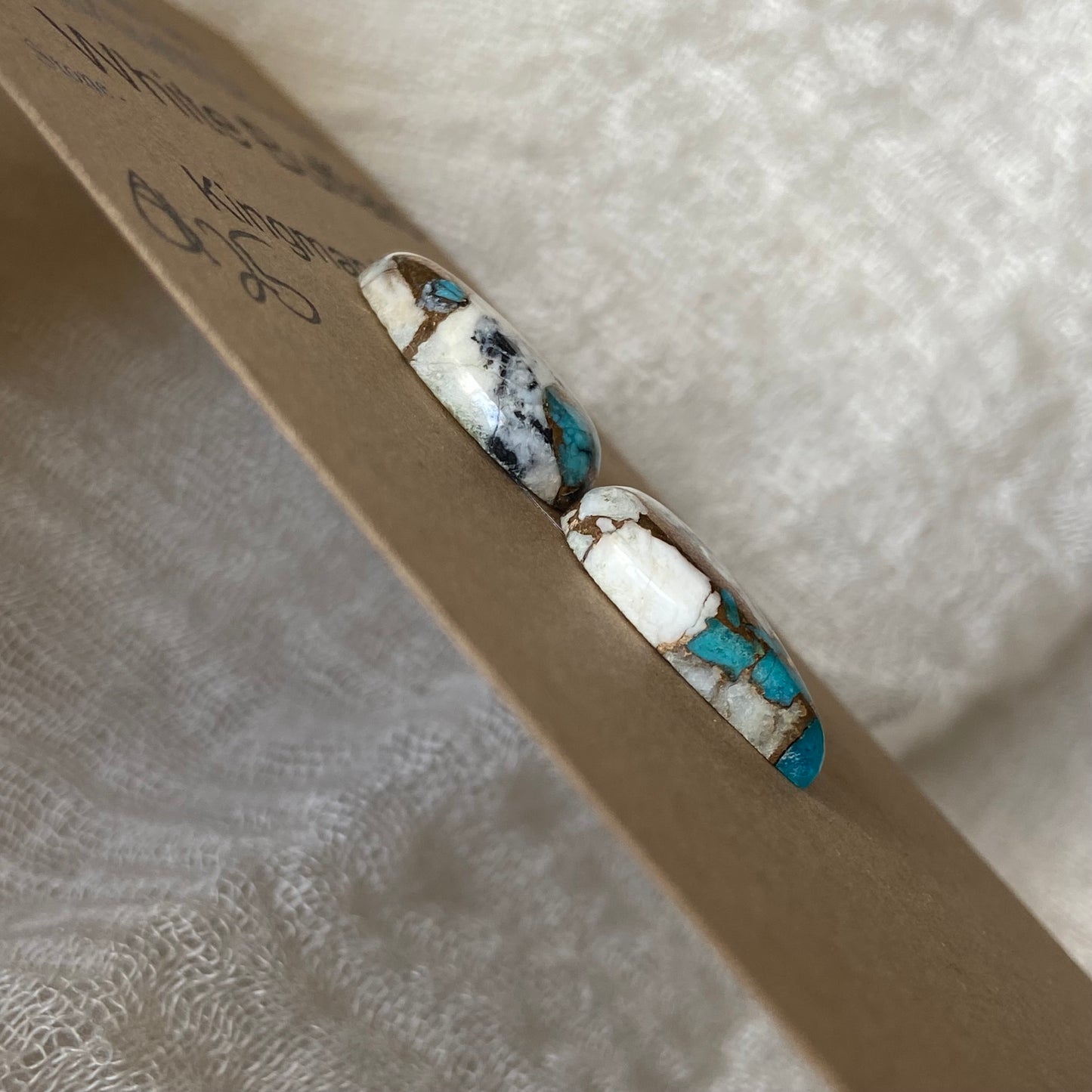 Kingman Turquoise, White Buffalo, Copper Cabochon - KWC7 215F98E3-CB49-4F5B-85AB-B8654DC3D454 Brandedandwild.com