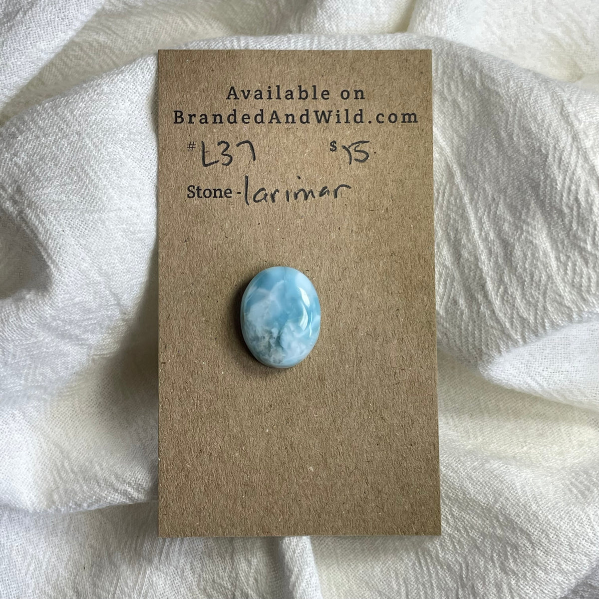 Larimar Cabochon - L37 217F0BED-AE9B-47EE-9B74-F07B9CBDC797 Brandedandwild.com