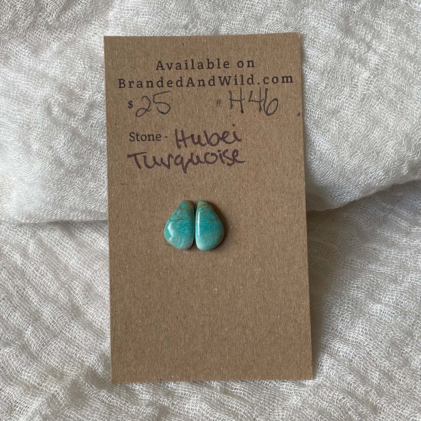 Hubei Turquoise Cabochon - H46 21A6CB49-555A-4FA9-865E-9DA25FCC3830 Brandedandwild.com