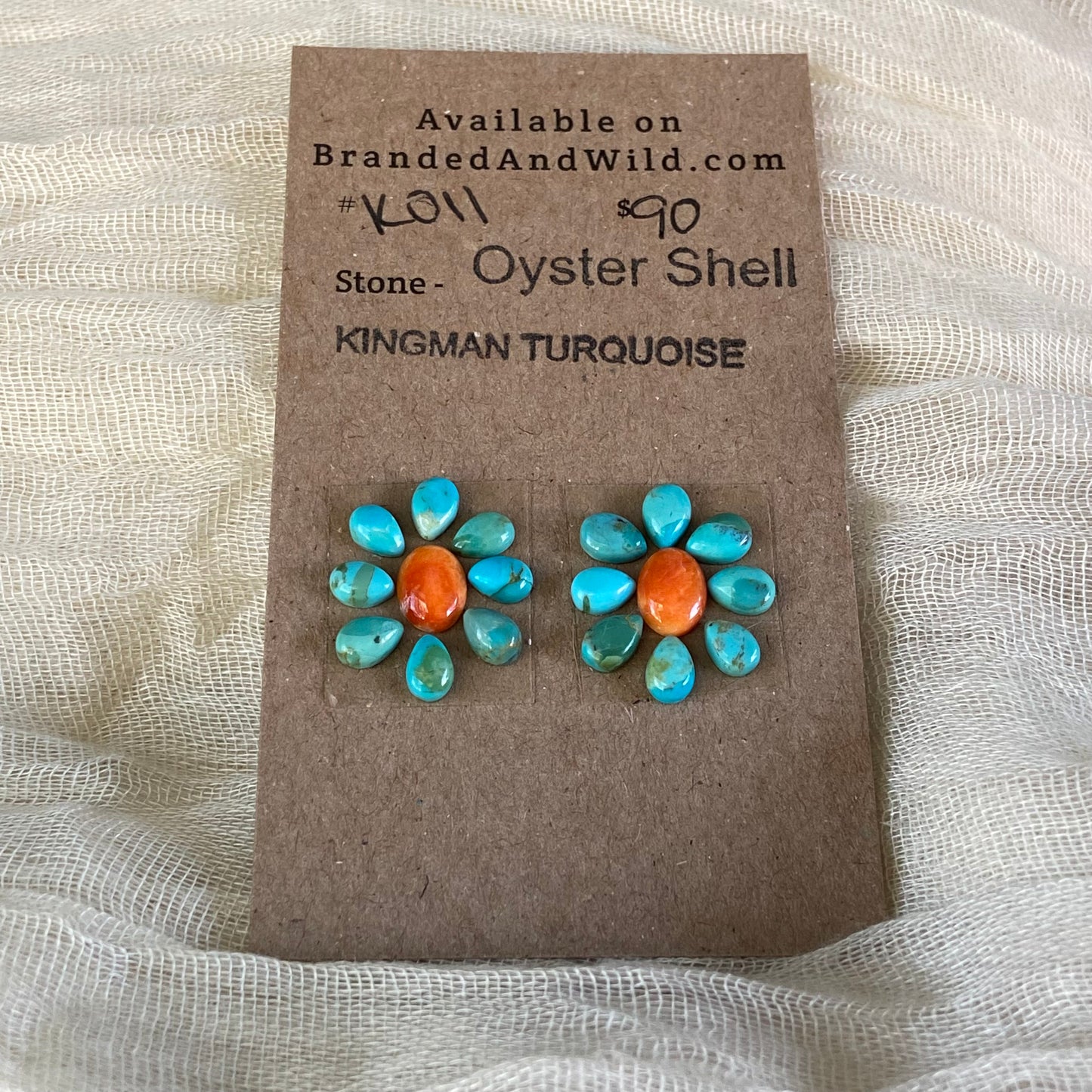 Oystershell / Kingman Turquoise Cabochon - K011 21C53645-A4CA-4B29-BAAB-2C90648825DF Brandedandwild.com