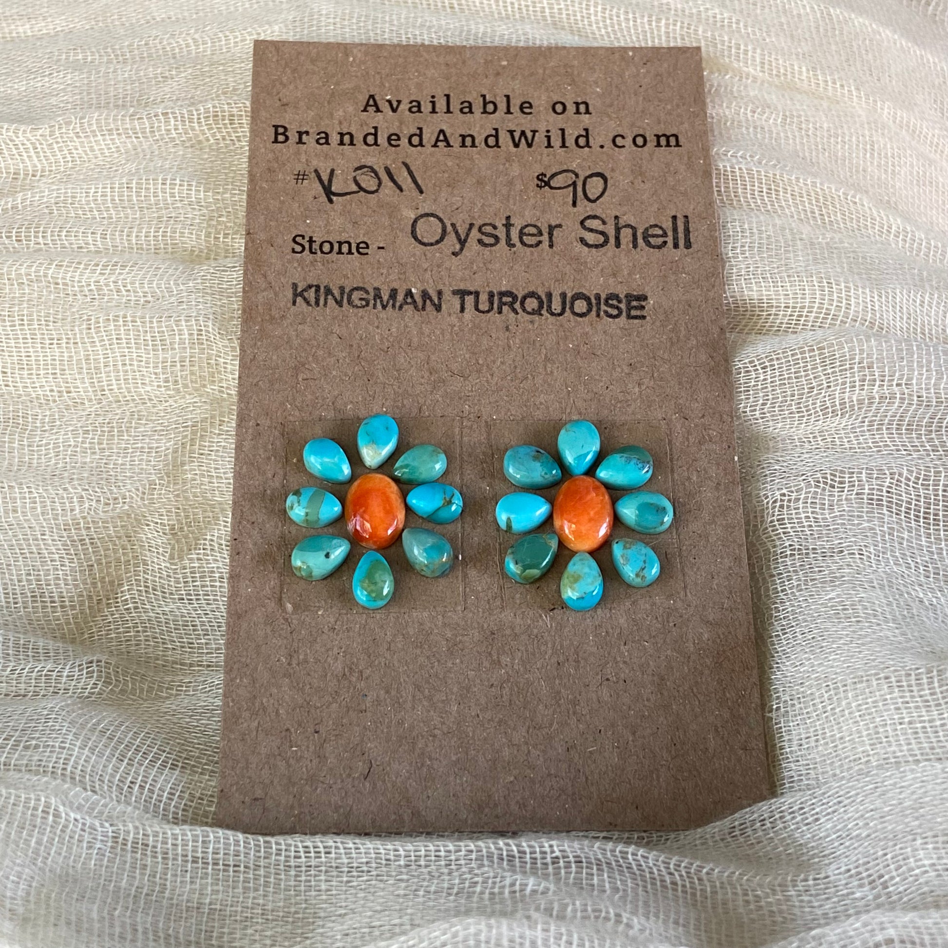 Oystershell / Kingman Turquoise Cabochon - K011 21C53645-A4CA-4B29-BAAB-2C90648825DF Brandedandwild.com