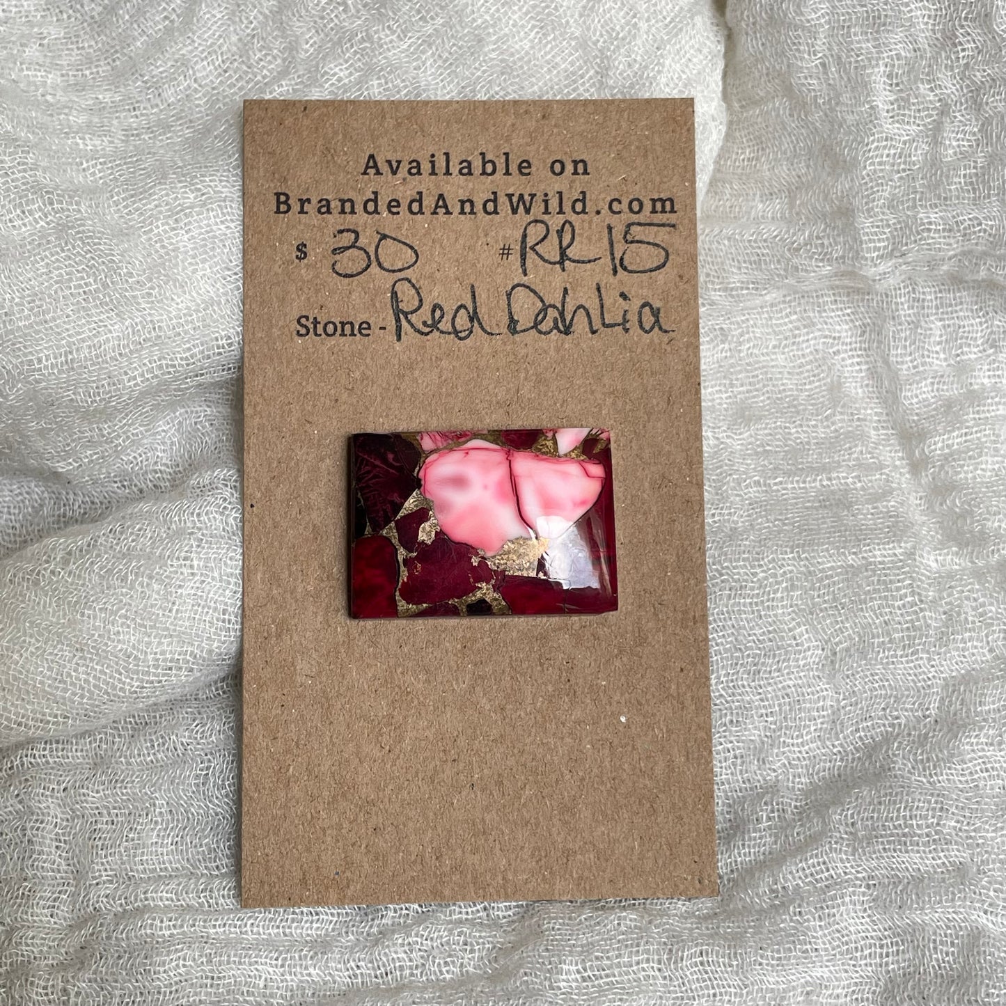 Red Dahlia Cabochon - RD15 21EEA48B-58B1-4F78-BF7B-17976046C220 Brandedandwild.com