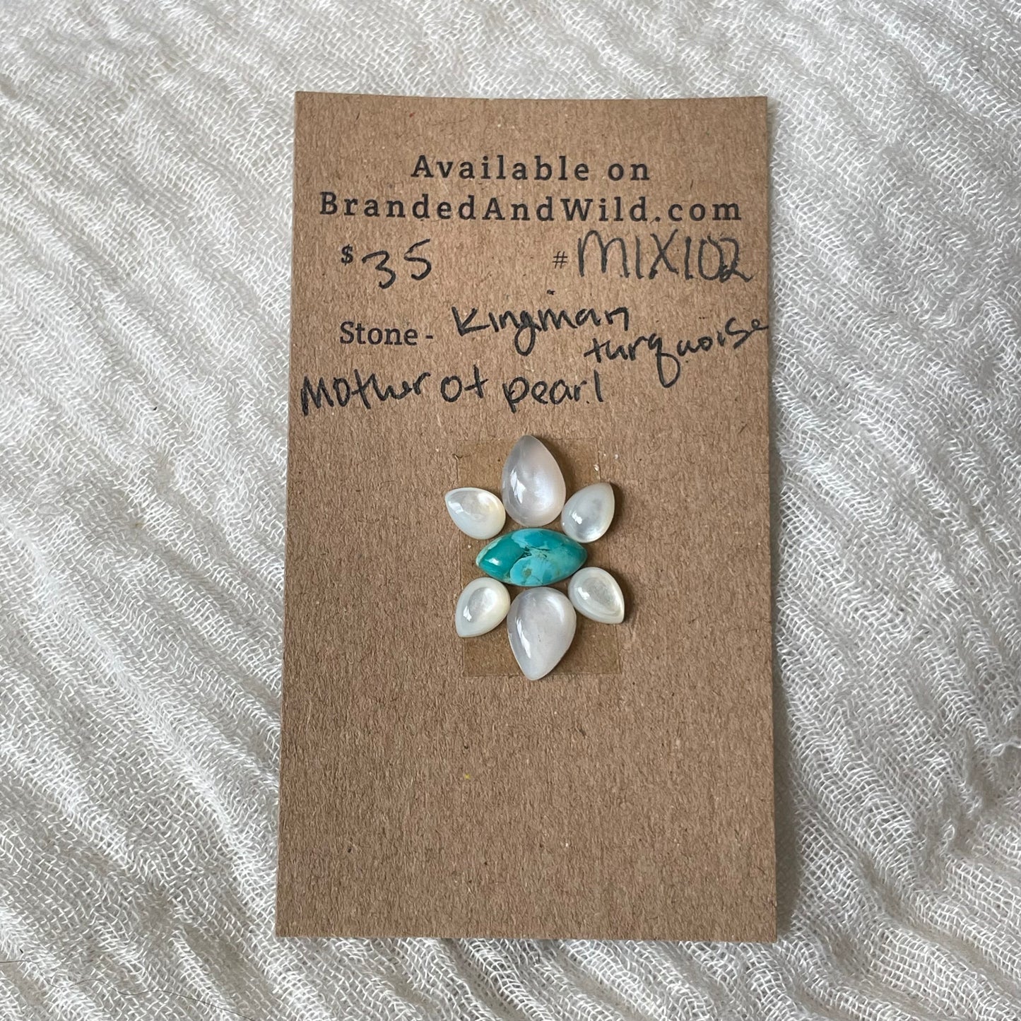 Kingman / Mother of Pearl Cabochon - Mix102 22304CCD-A42B-4221-AE60-98FBD2C6522B Brandedandwild.com