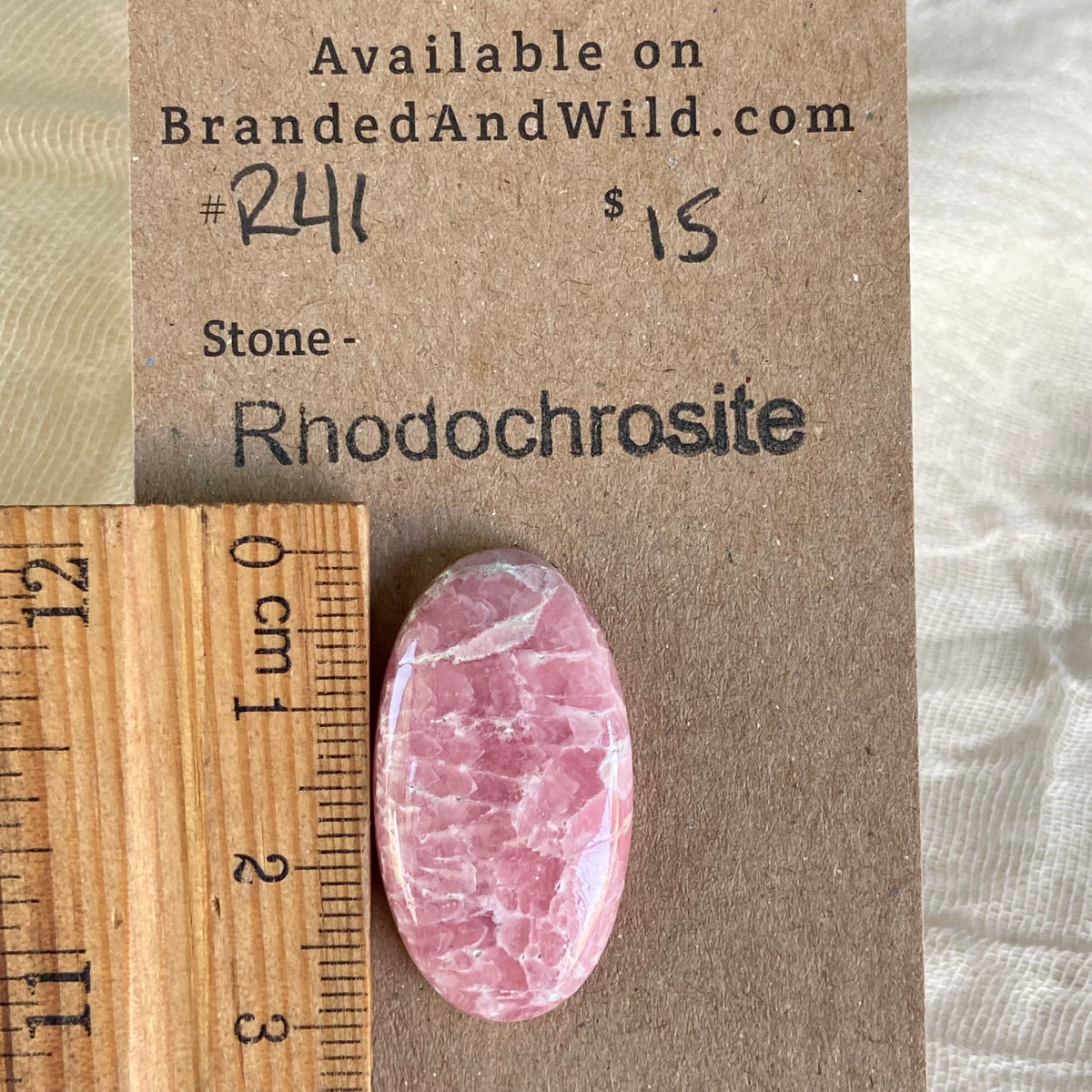 Rhodochrosite Cabochon - R41 22354895-1E5F-4DD5-BF1B-B1802AC415FE Brandedandwild.com