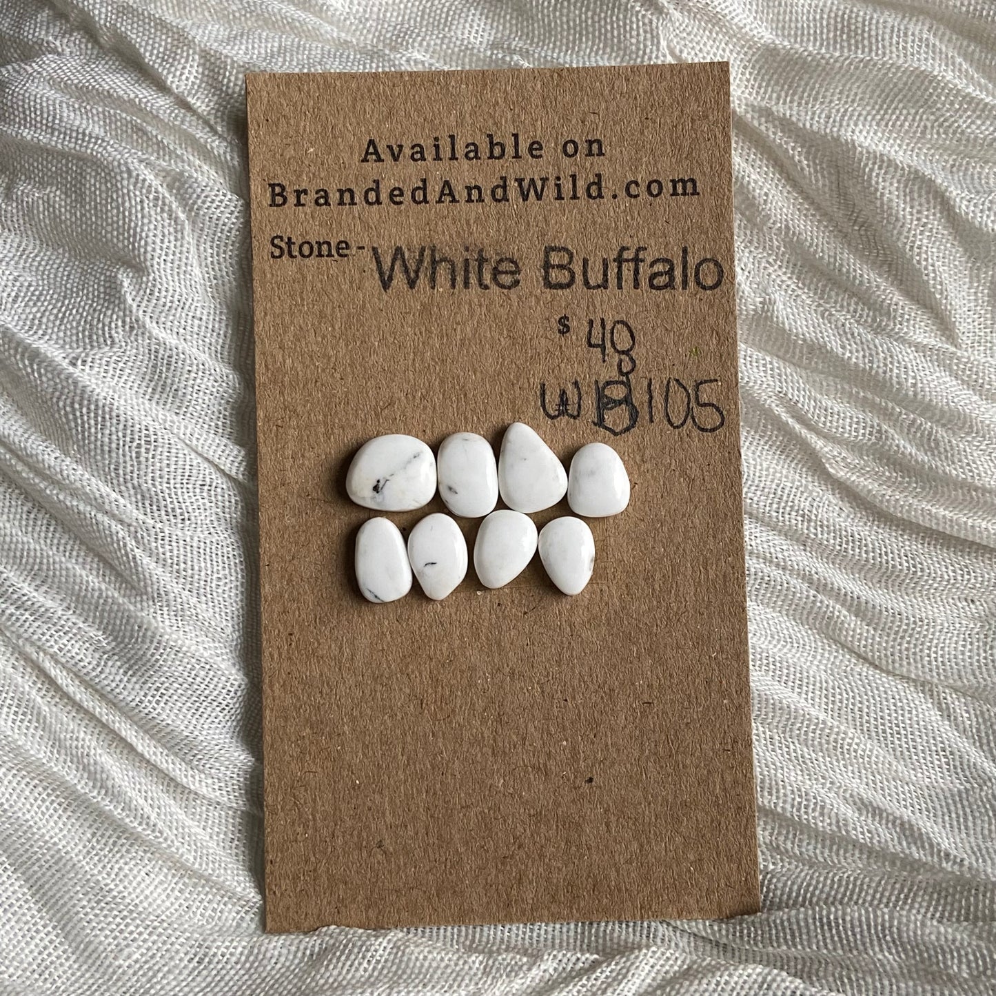 White Buffalo Cabochon - WB105 227A4FBC-12B4-4E4E-9F51-D3F239954D27 Brandedandwild.com