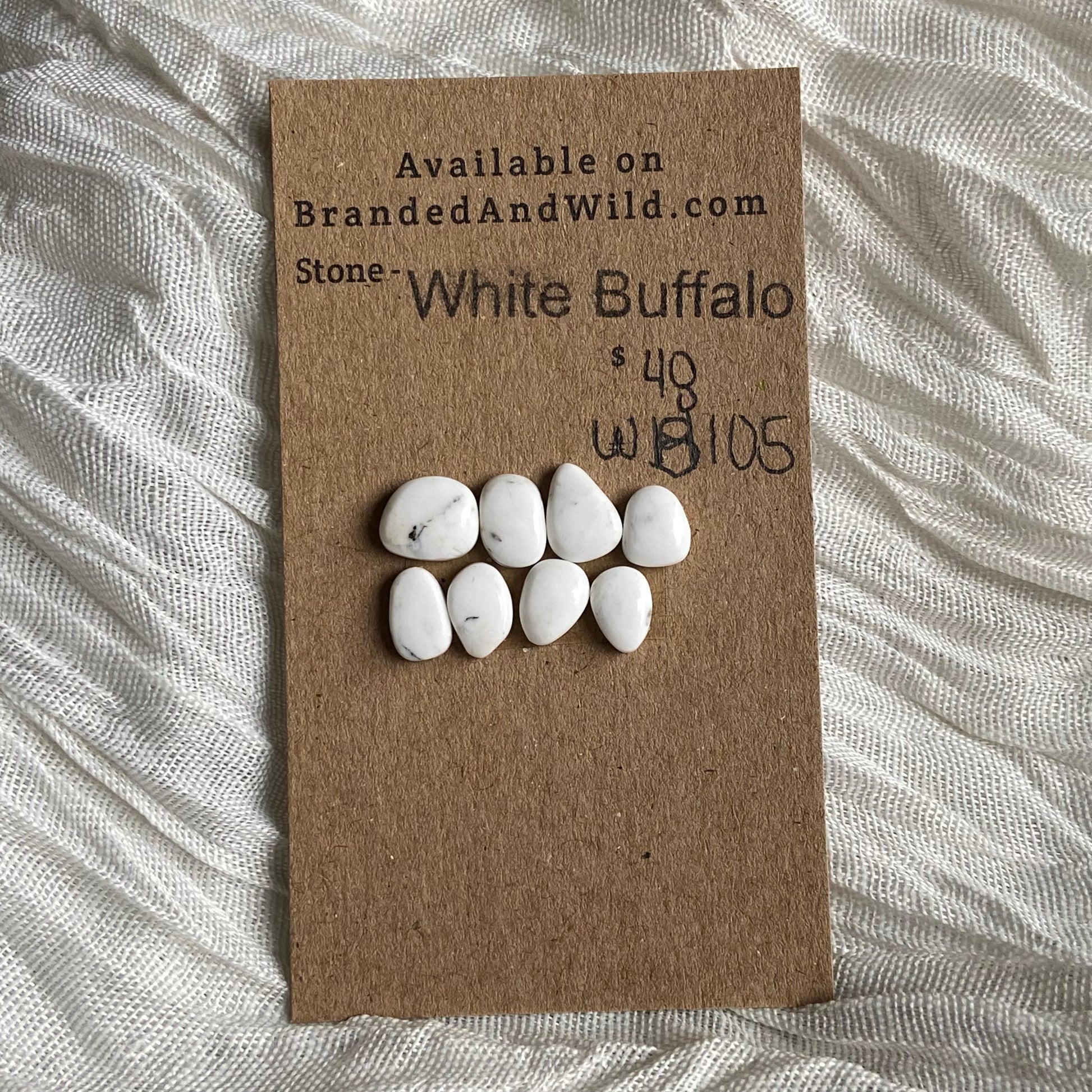 White Buffalo Cabochon - WB105 227A4FBC-12B4-4E4E-9F51-D3F239954D27 Brandedandwild.com