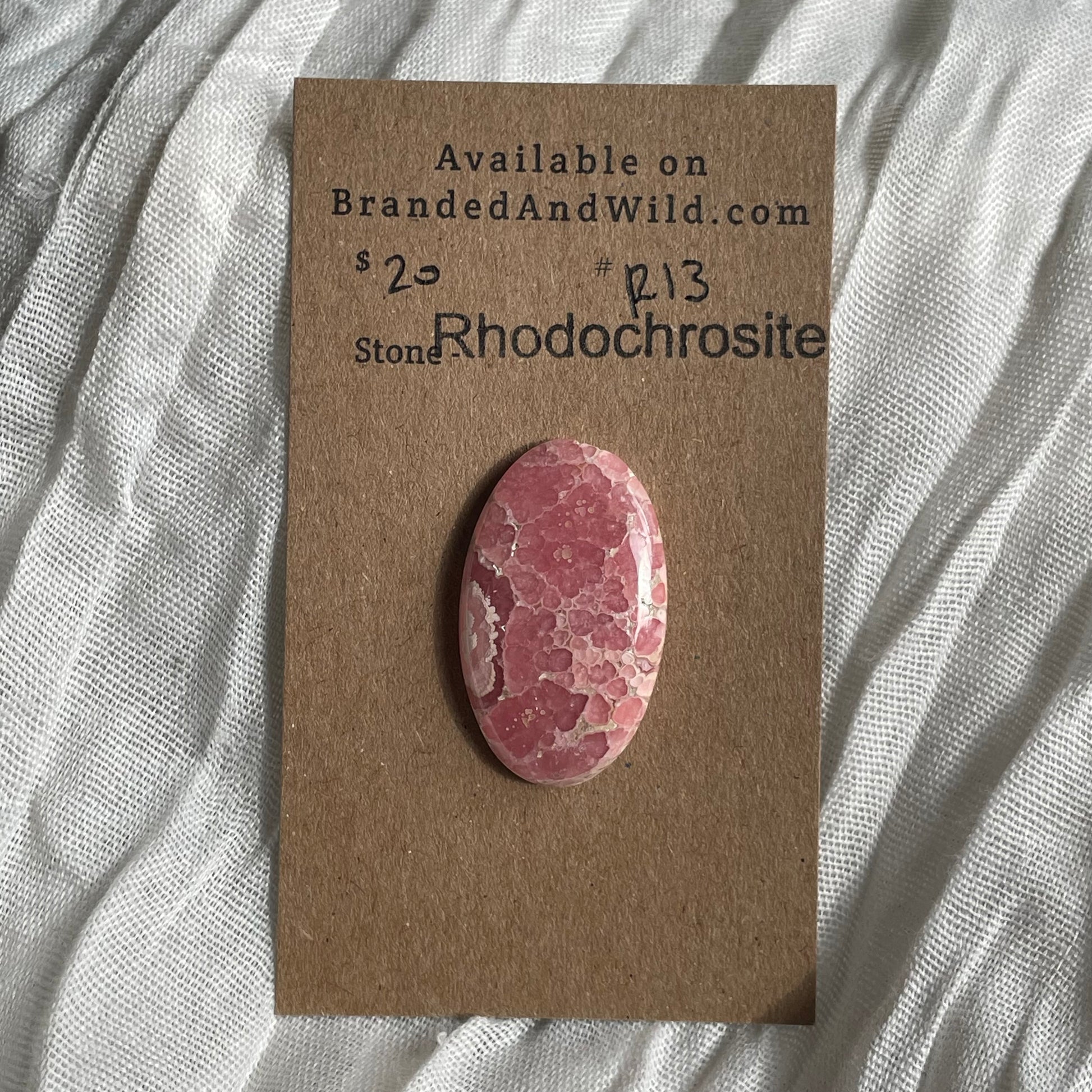 Rhodochrosite Cabochon - R13 2282DCA9-726D-4568-AF39-F490EA466DC1 Brandedandwild.com